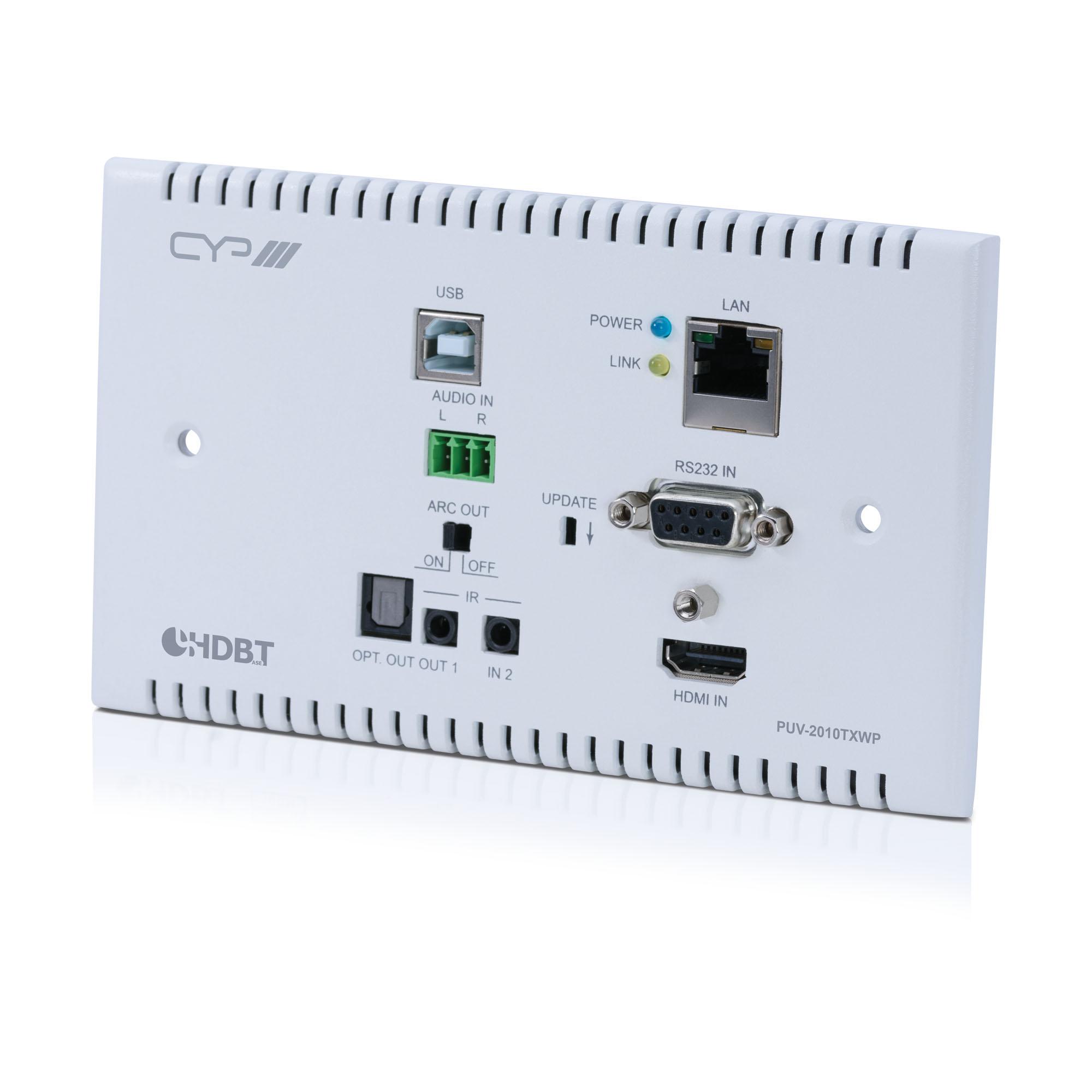 PUV-2010TXWP 100m HDBaseT™ 2.0 Wall Plate Transmitter (4K, HDCP2.2, PoH, LAN, OAR, USB)