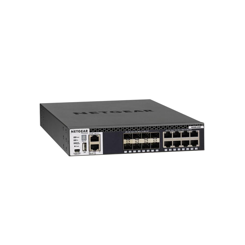 NG-M4300-8X8F Stackable Half-Width 16-Port Fully Managed Switch with 8x10GBase-T and 8xSFP+