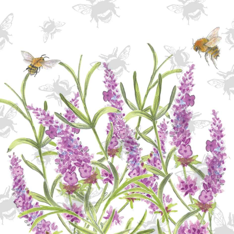 Honeybee Lavender Card