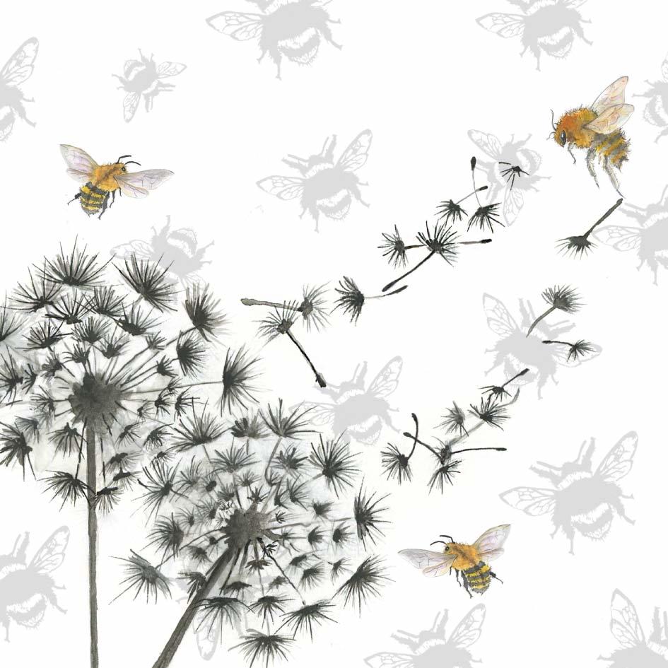 Honeybee Dandelions Card