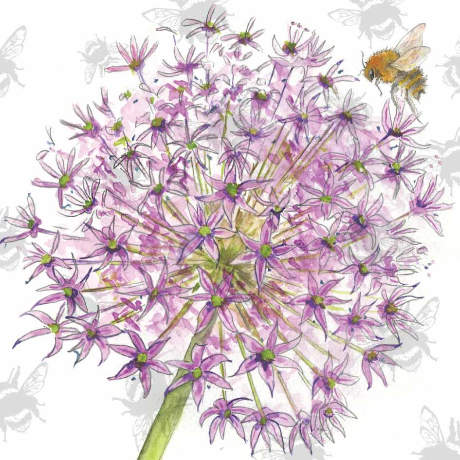 Honeybee Allium Card