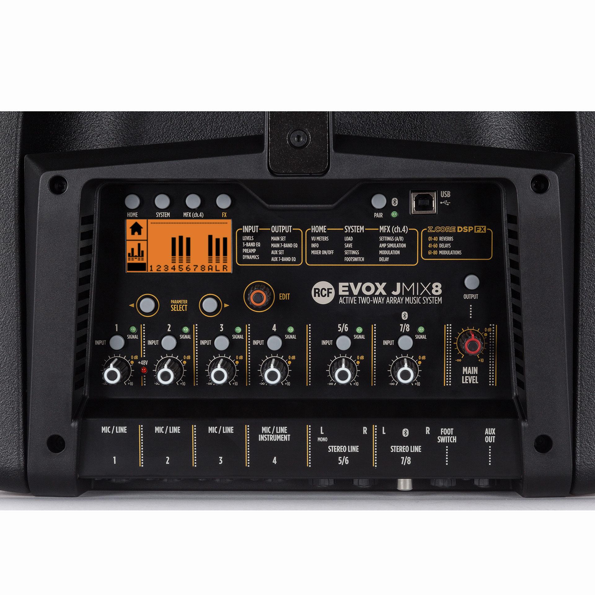 RCF Evox JMIX8 mixer details