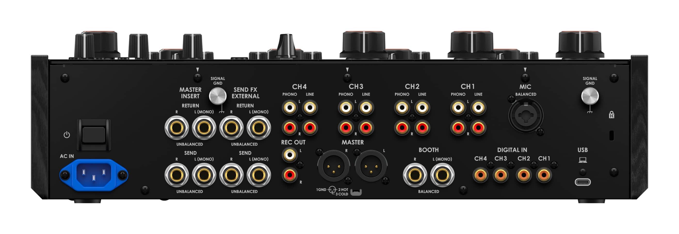 AlphaTheta Euphonia Professional 4-channel Rotary Mixer rear