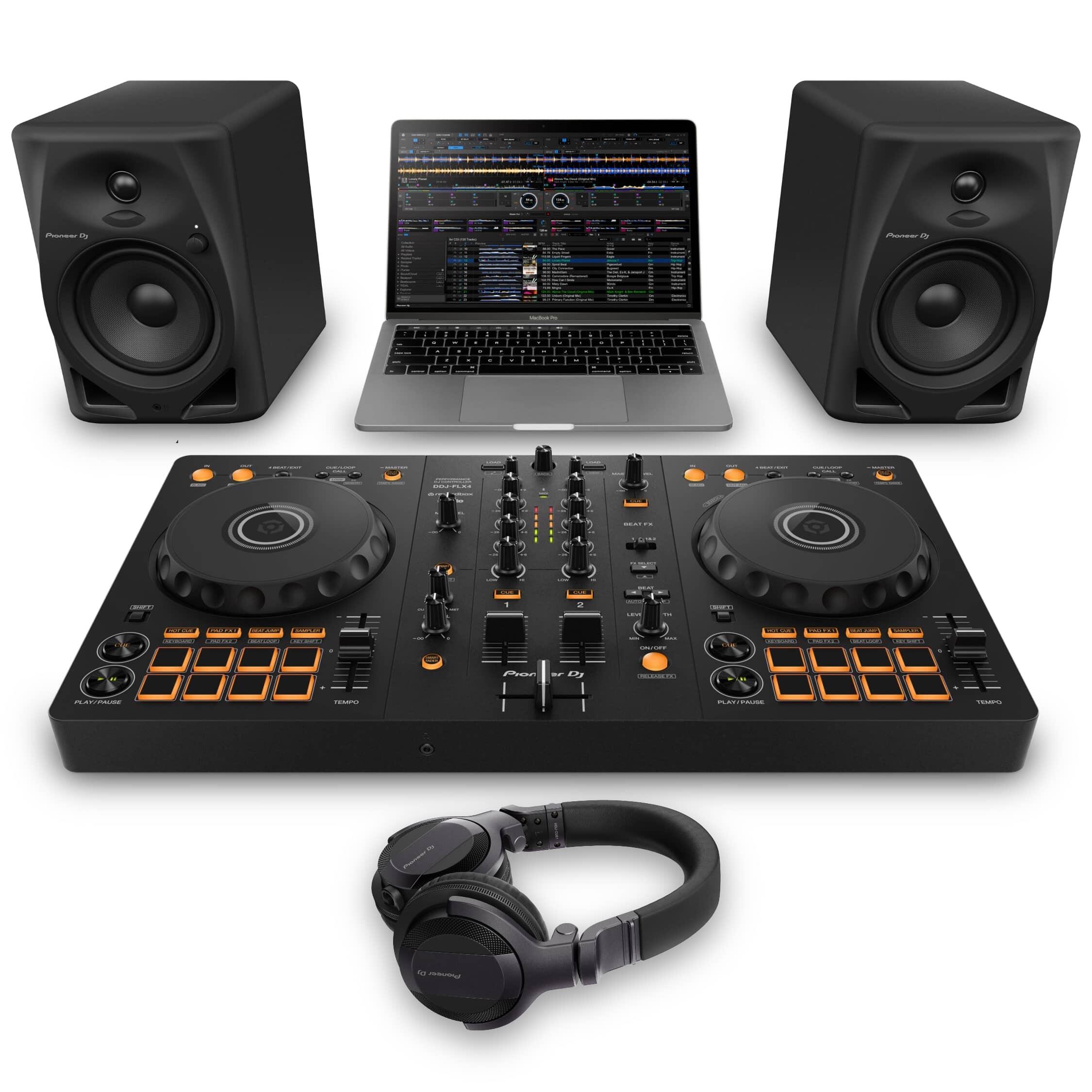 Pioneer DJ DDJ-FLX4 & DM-50D CUE1 Package