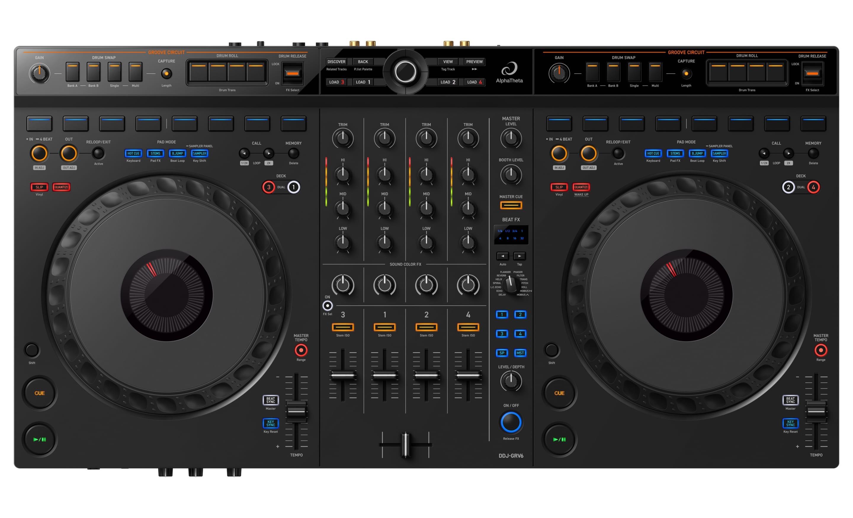 AlphaTheta DDJ-GRV6 DJ controller top