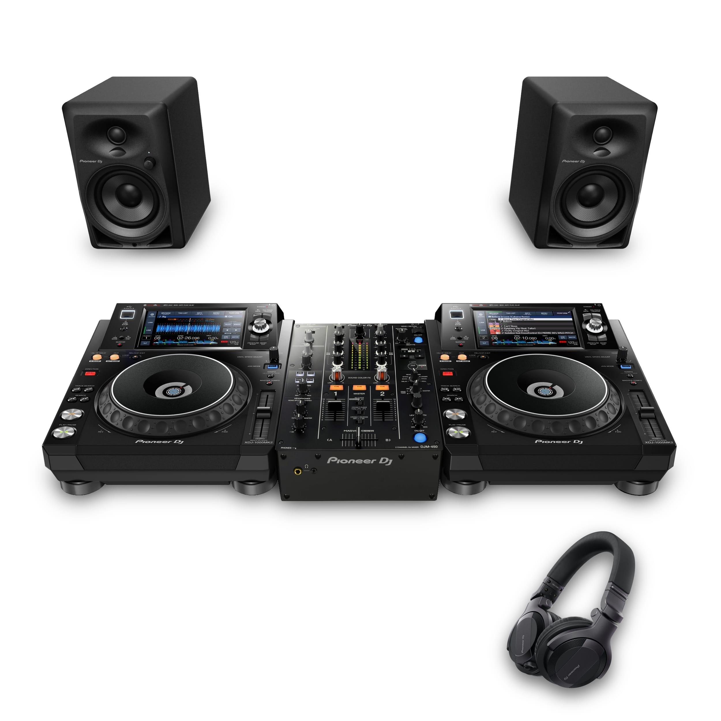 Pioneer DJ XDJ-1000MK2 & DJM-450 DM-40D Bundle