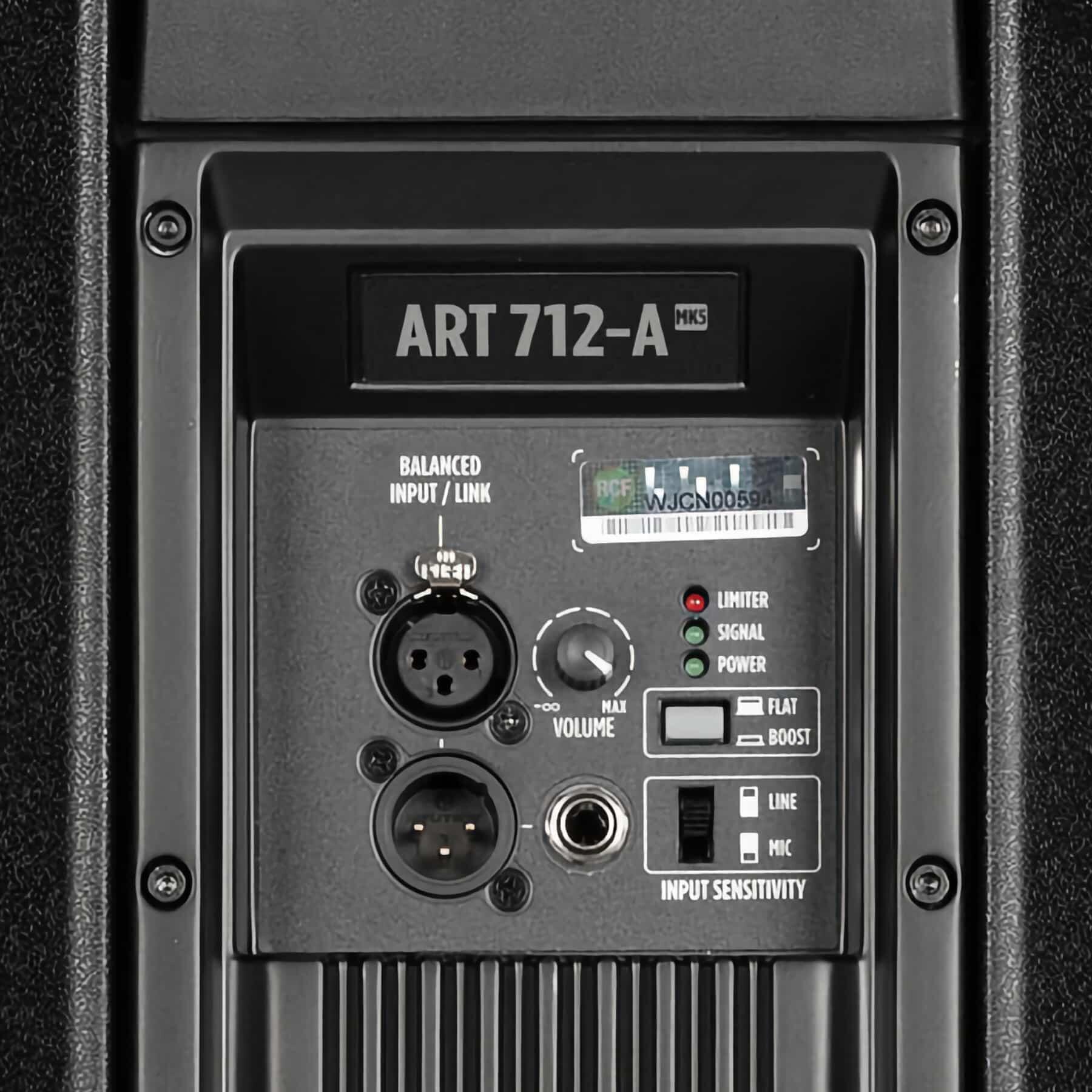 RCF ART 712-A MK5 Active Two-Way Speaker controls