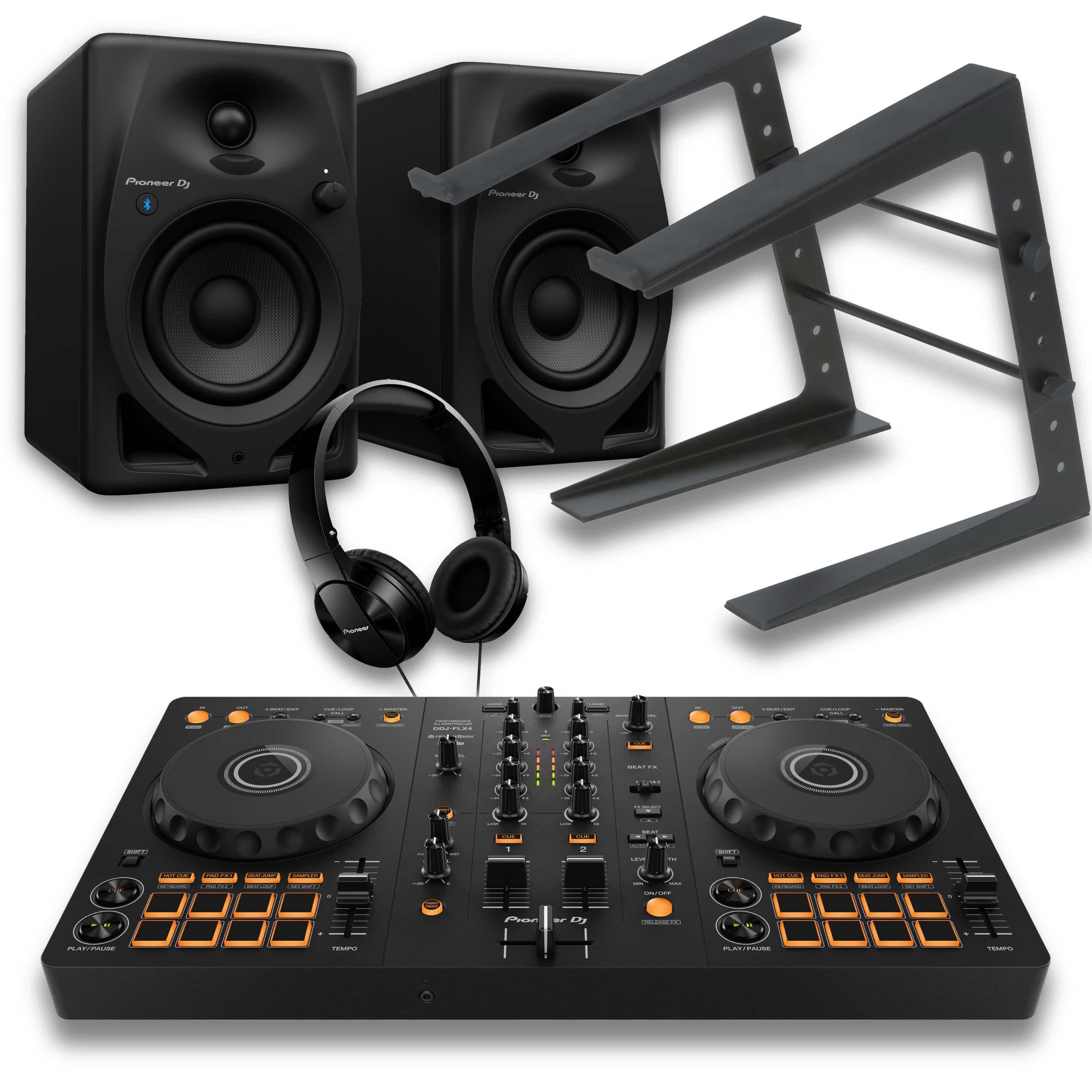 Pioneer DJ DDJ-FLX4 & DM-40D-W Bag Bundle