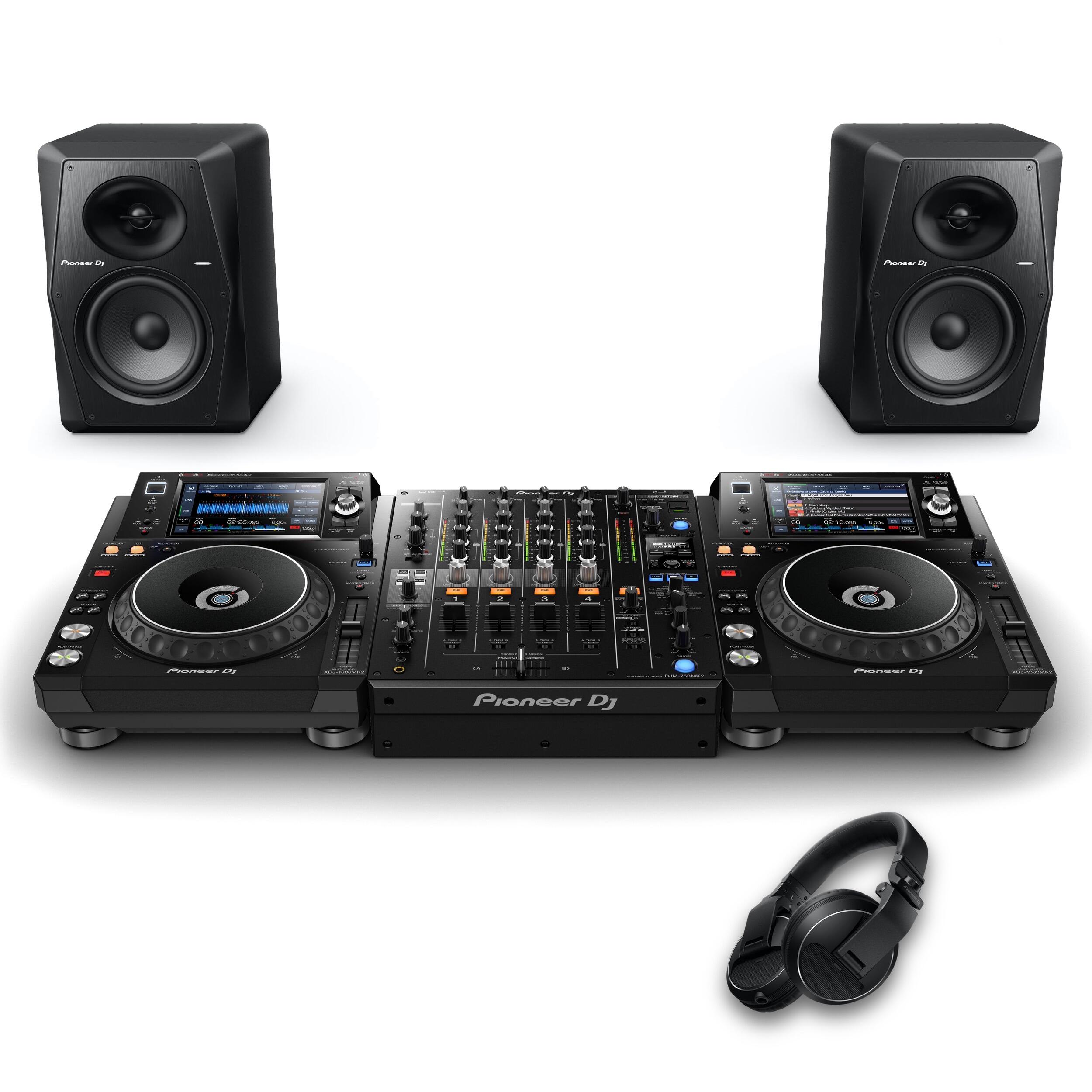 Pioneer DJ XDJ-1000MK2 & DJM-750MK2 VM-70 B Stock Bundle