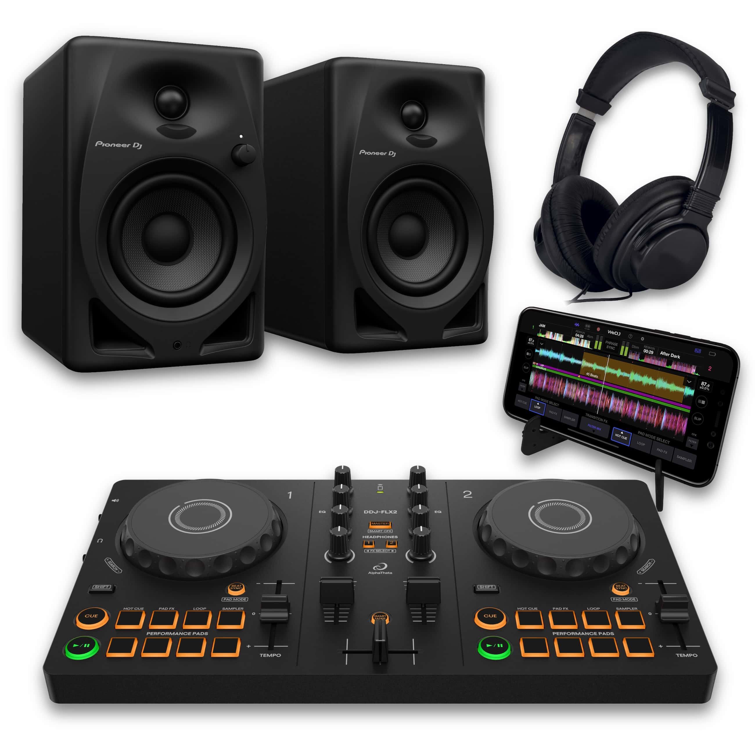 AlphaTheta DDJ-FLX2 & DM-40D DJ Bundle