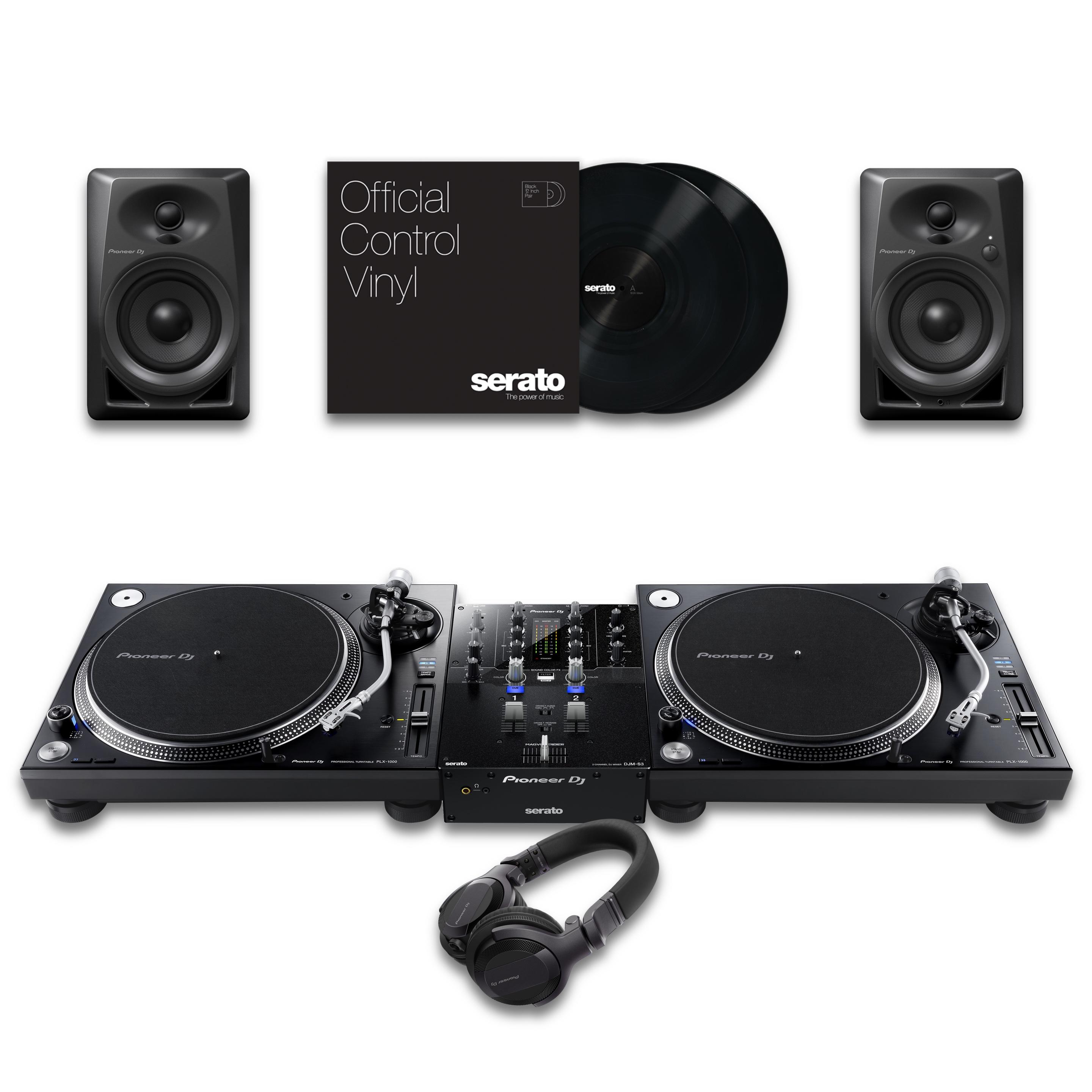 Pioneer DJ PLX-1000 & DJM-S3 DM-40 Bundle