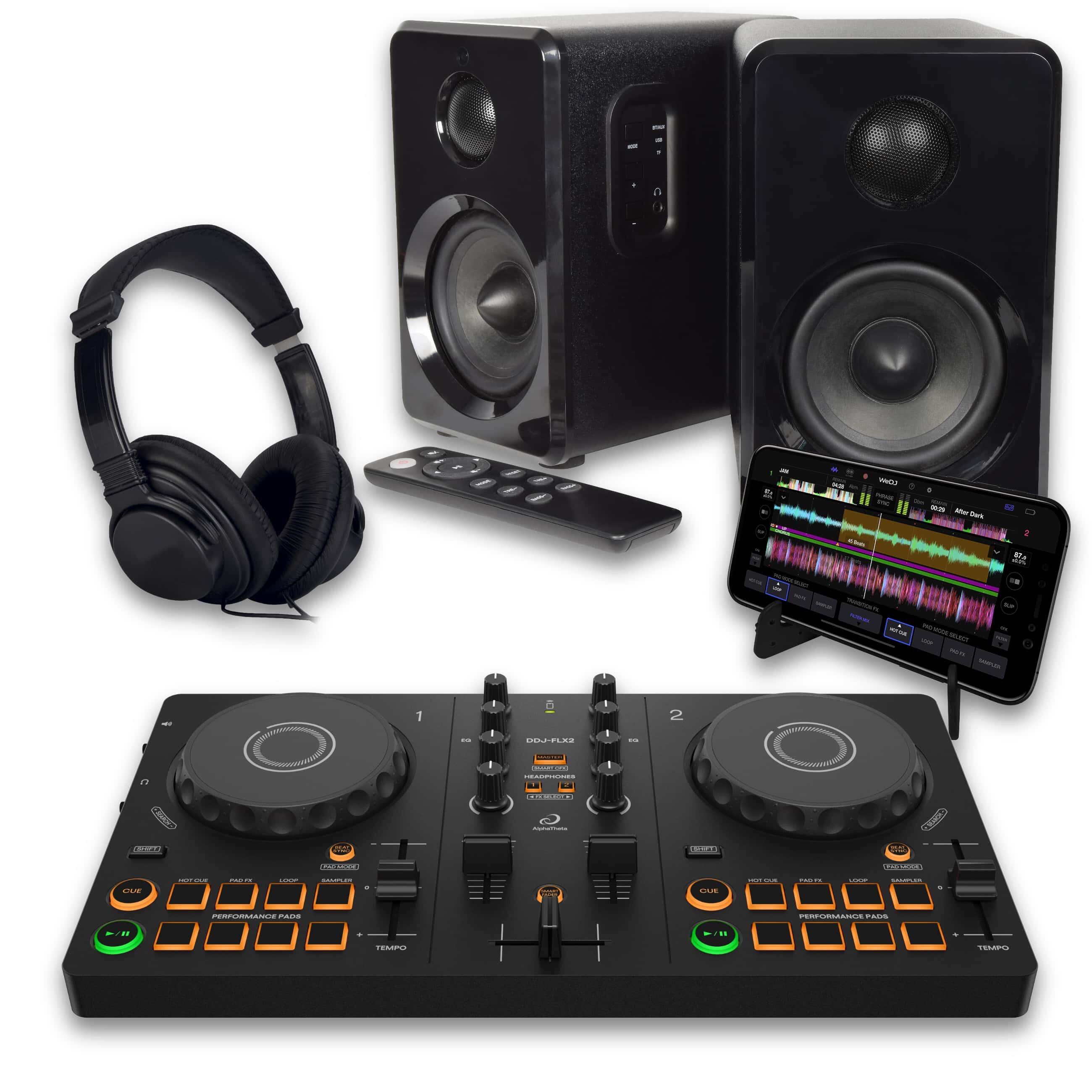 AlphaTheta DDJ-FLX2 Bluetooth Bedroom DJ Bundle