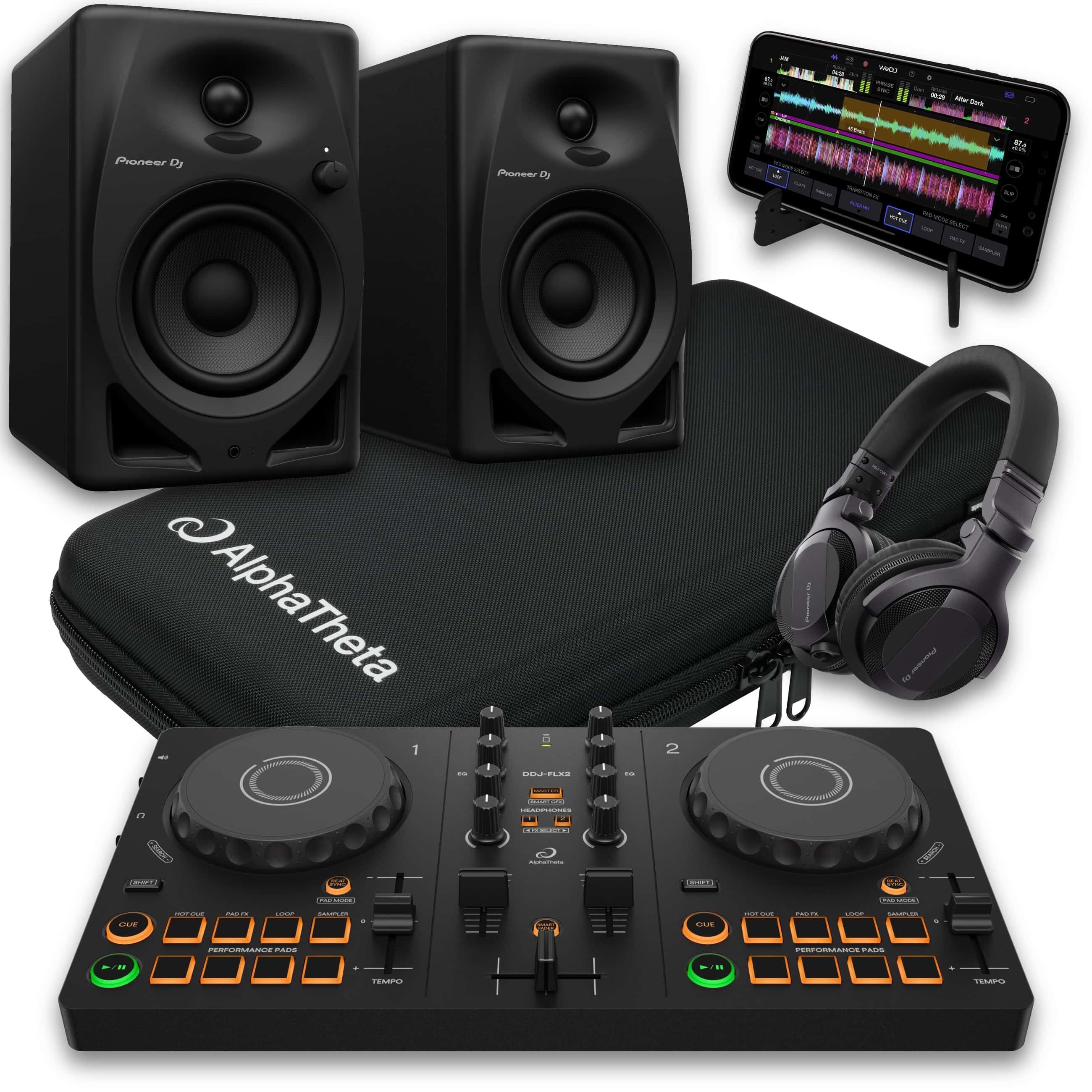 AlphaTheta DDJ-FLX2 & DM-40D CUE1 Bundle