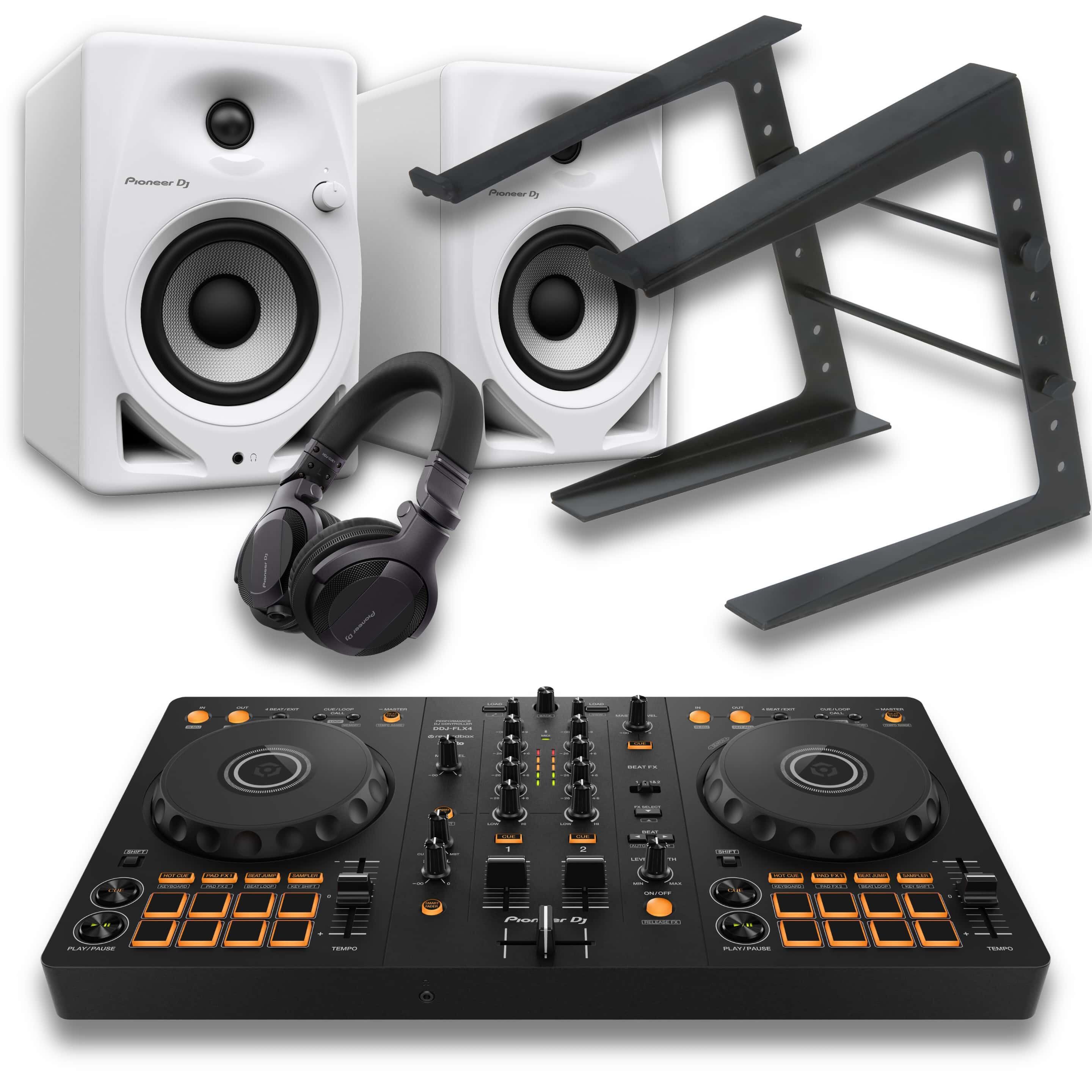 Pioneer DJ DDJ-FLX4 & DM-40D-BT X5K Package