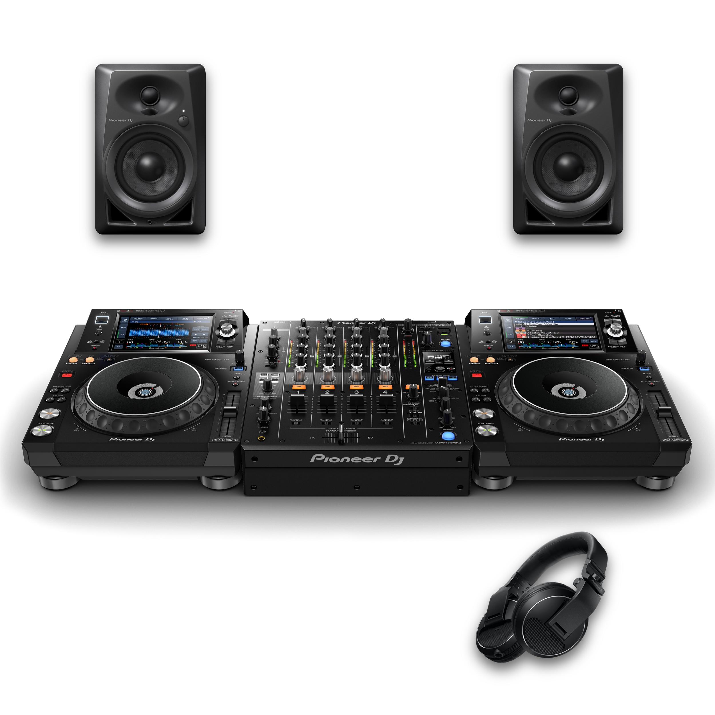 Pioneer DJ XDJ-1000MK2 & DJM-750MK2 DM-40 Bundle