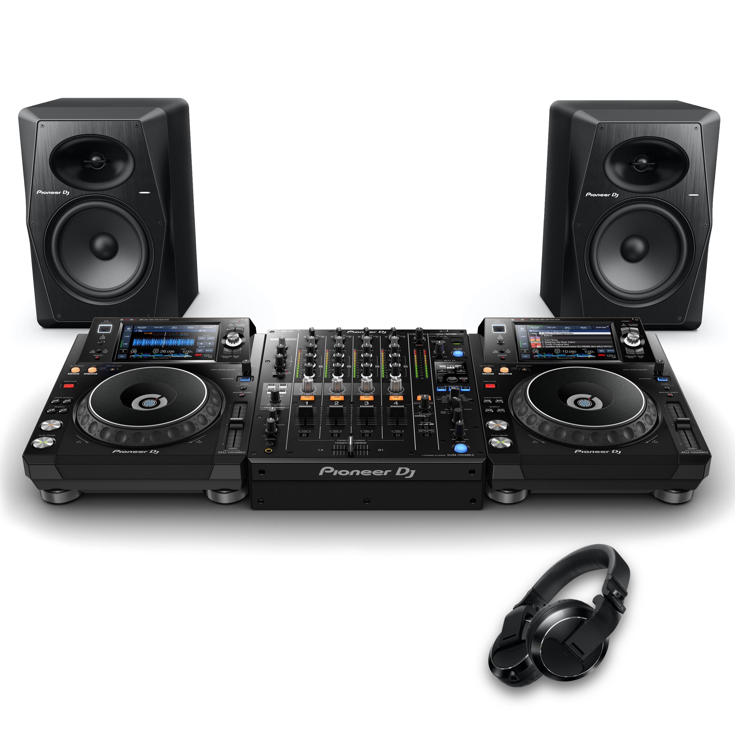 Pioneer DJ XDJ-1000MK2 & DJM-750MK2 VM-80 Bundle