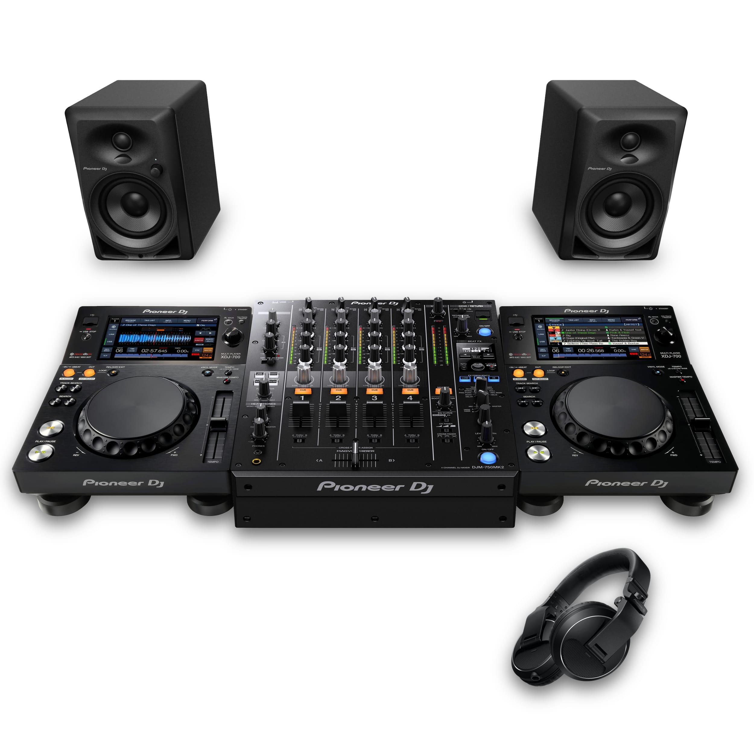 Pioneer DJ XDJ-700 & DJM-750MK2 DM-40D Bundle