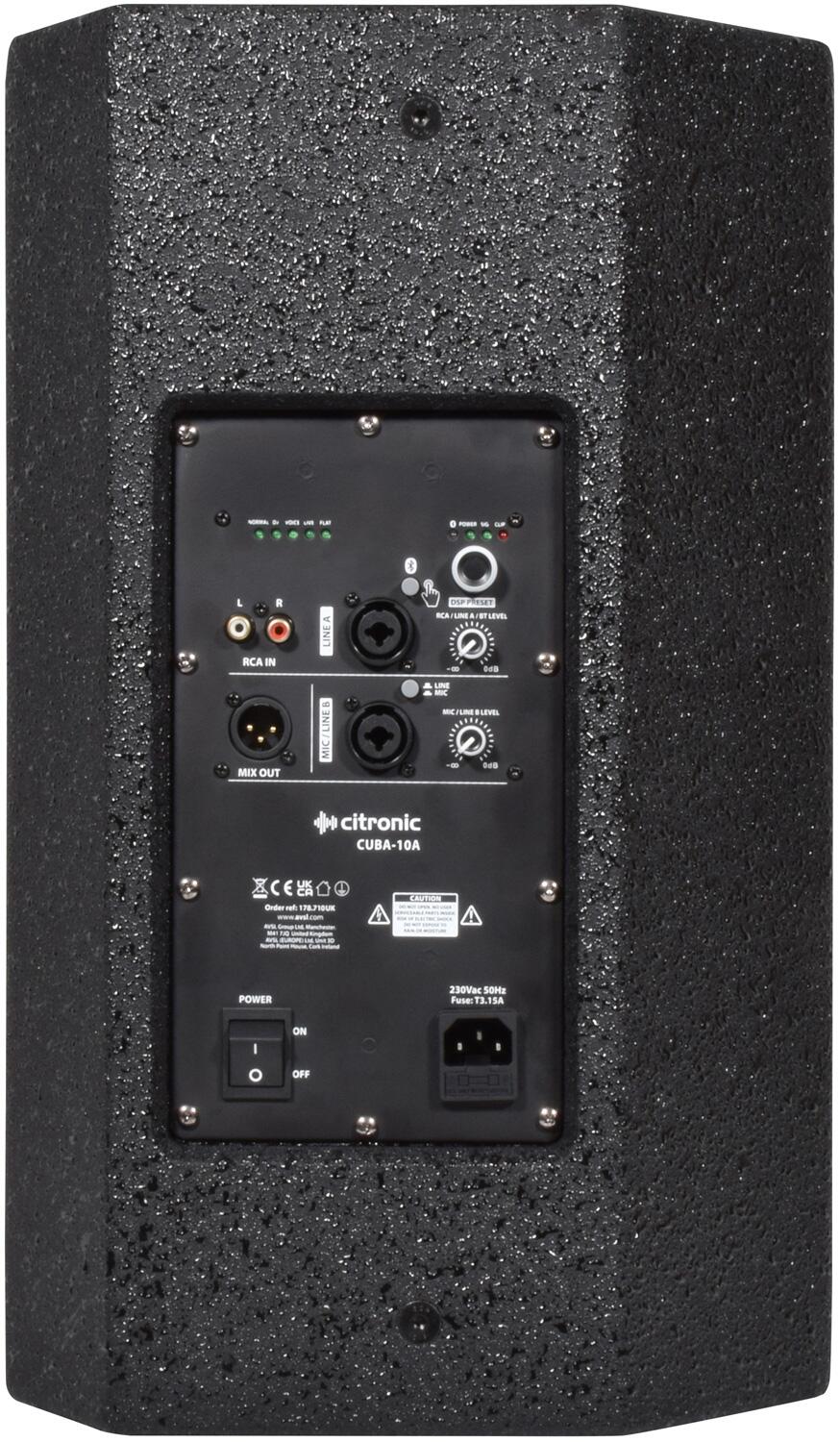 Citronic CUBA-10A Active Full-Range Cabinet rear