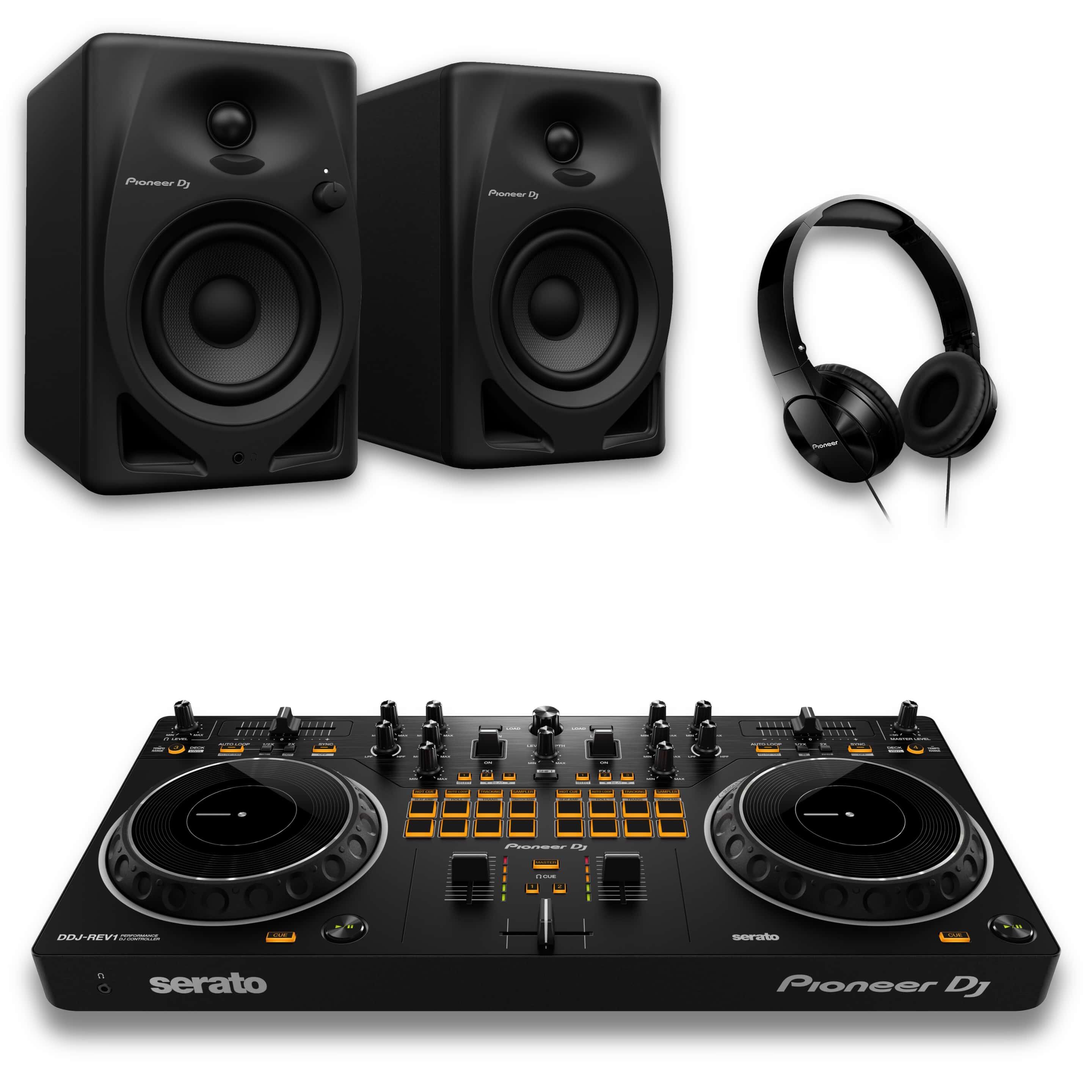 Pioneer DJ DDJ-REV1 B Stock Bedroom DJ Bundle