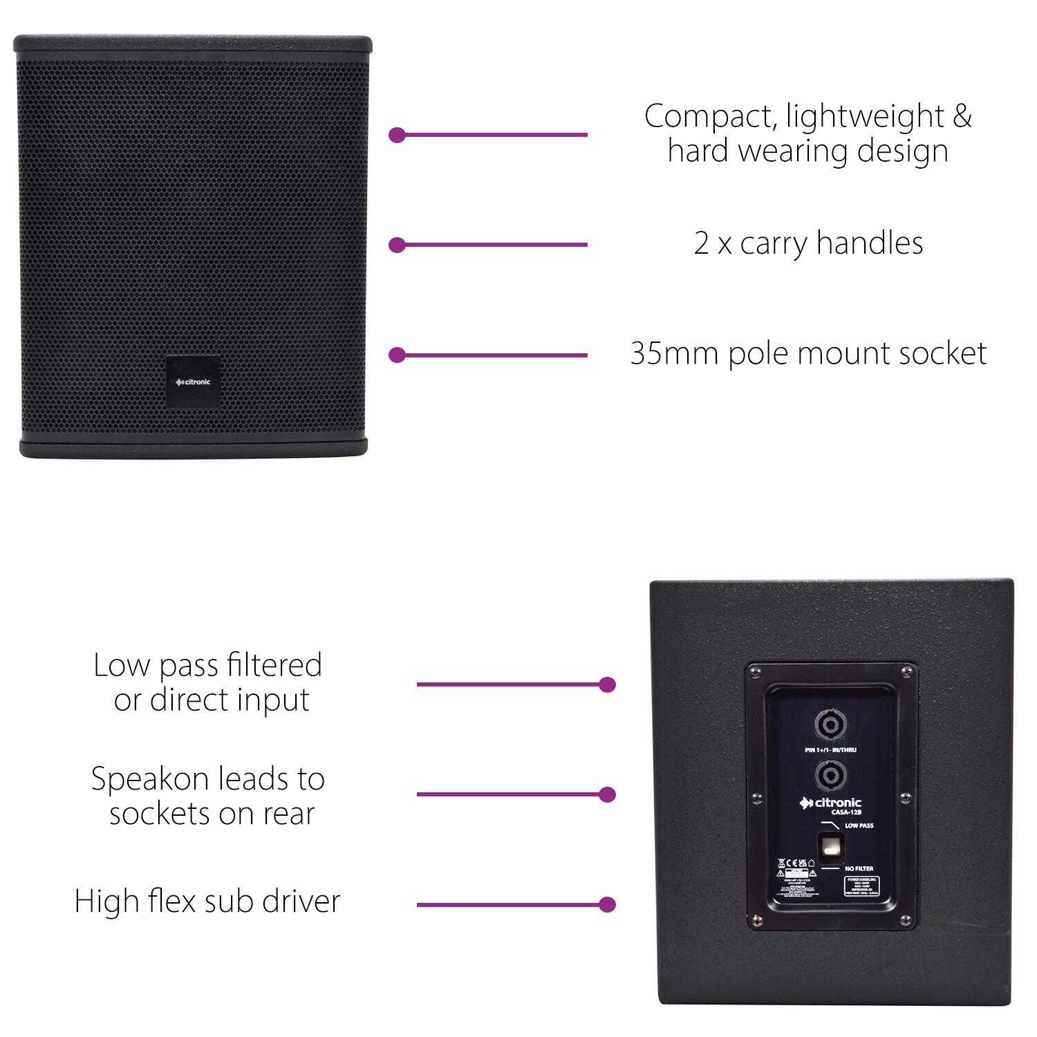 Citronic CASA-12B Passive Sub details