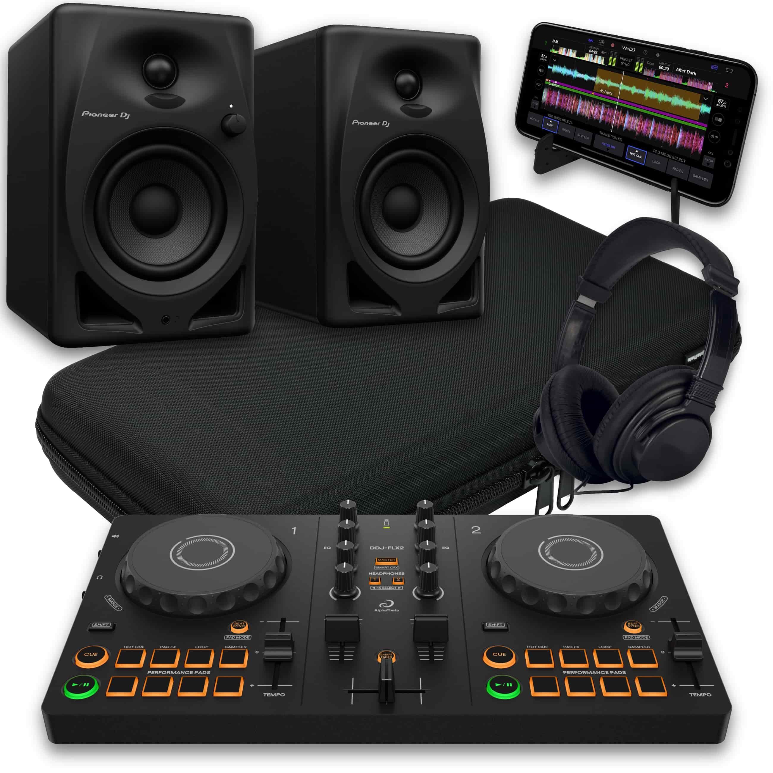 Pioneer DJ DDJ-FLX4 & DM-40D-BT X5K Bundle
