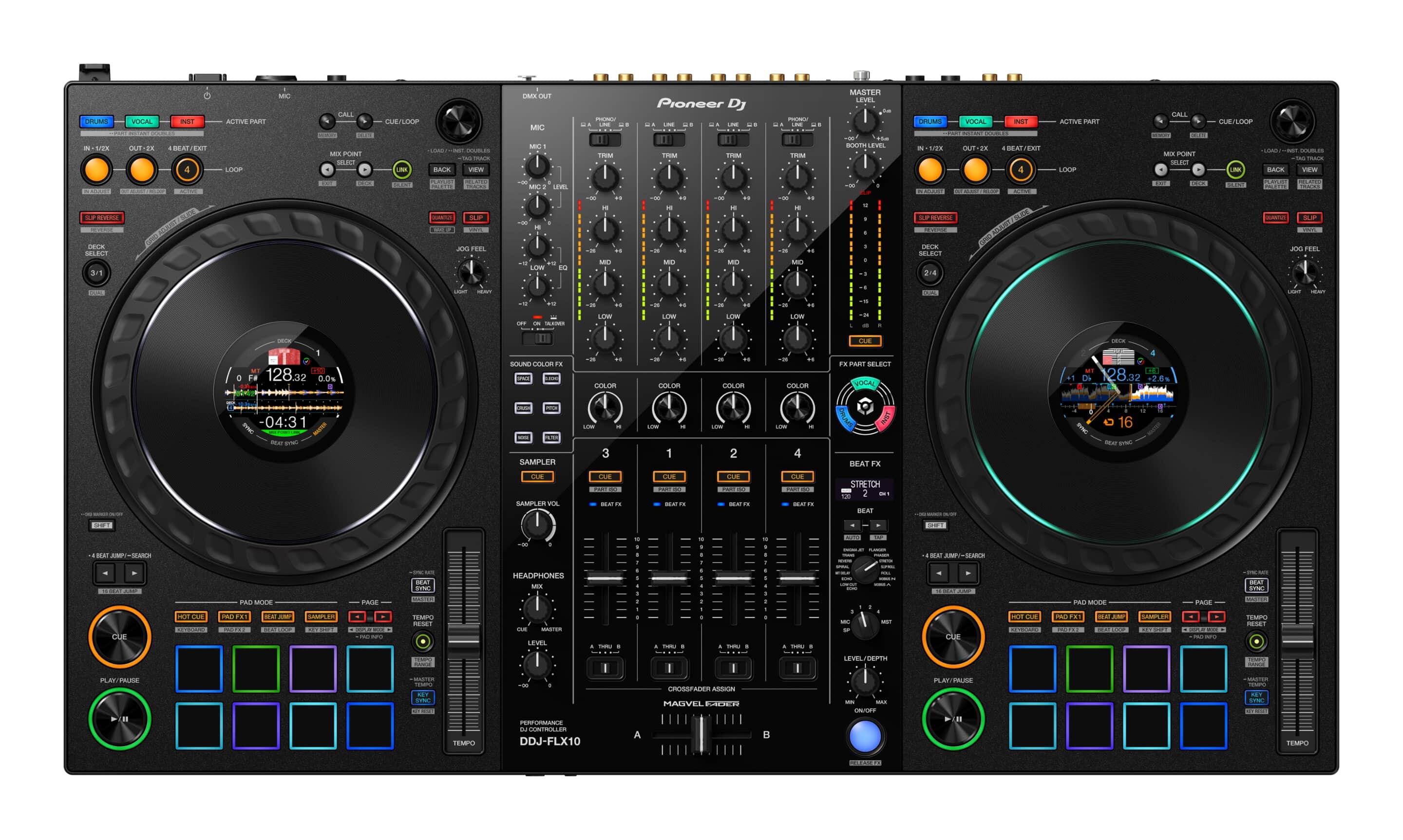 Pioneer DJ DDJ-FLX10 & DM-50D Bundle