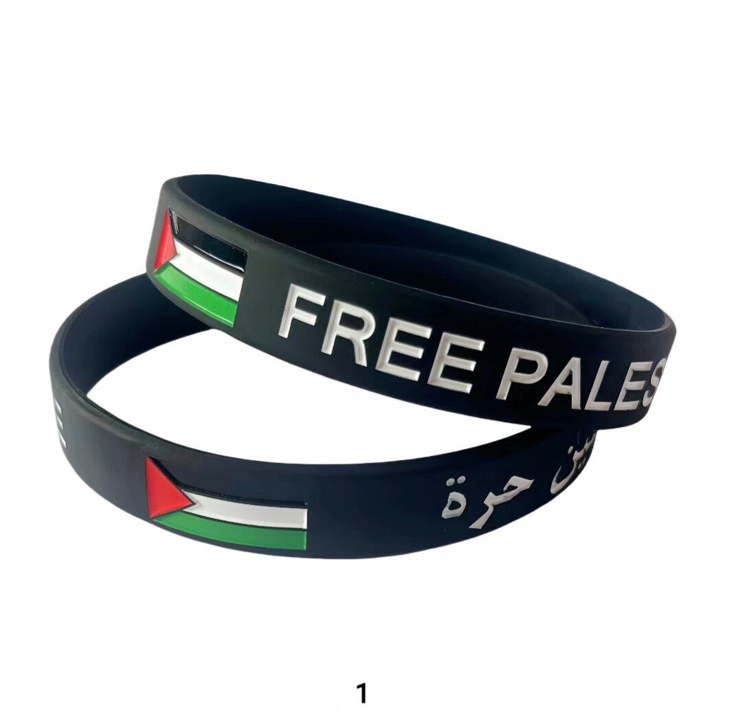 thumbnail interactive-video image 1 of Chicago Flag Stars Silicone Rubber Wristband Bracelet 1 of 6