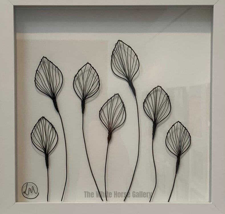 90 | 7 Leaves (Black Wire Sculpture in box frame) Laura Milne - £75
