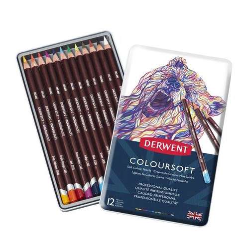 a tin of Derwent Coloursoft pencils