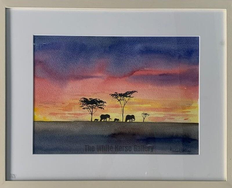 26 | Sunset over the Masai Mara, Kenya (Watercolour) Mike Hellier - £350