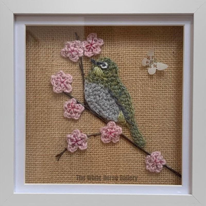 91 | Japanese White-eye (Freeform crochet with stitched detail, beads and paper) Gemma MacLennan - £135