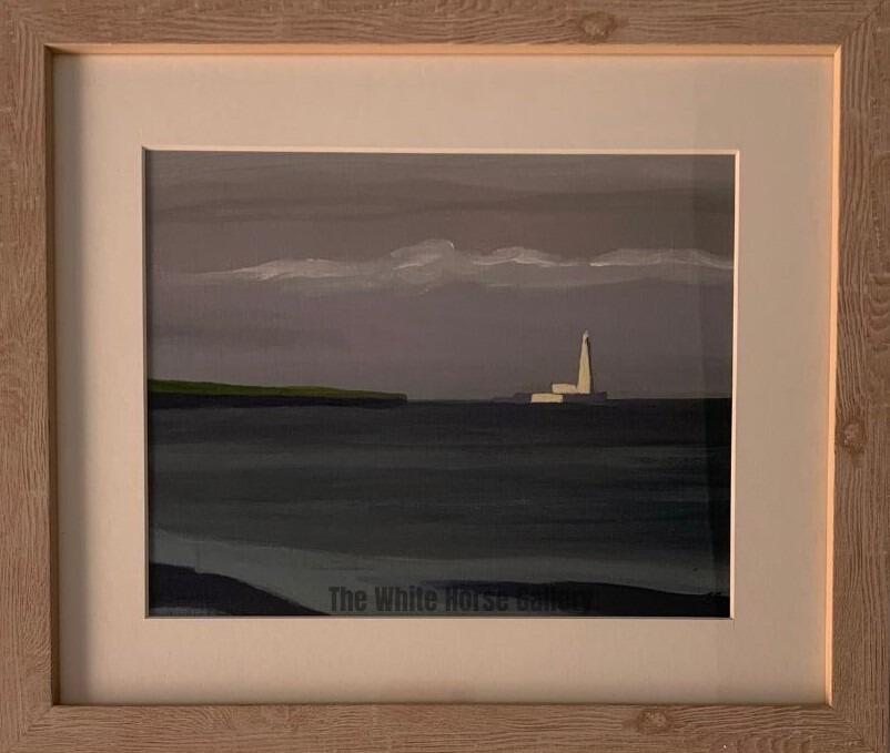 81 | St. Mary's Lighthouse, Whitley Bay (Acrylic on paper) John Blunden - £80 (SOLD)