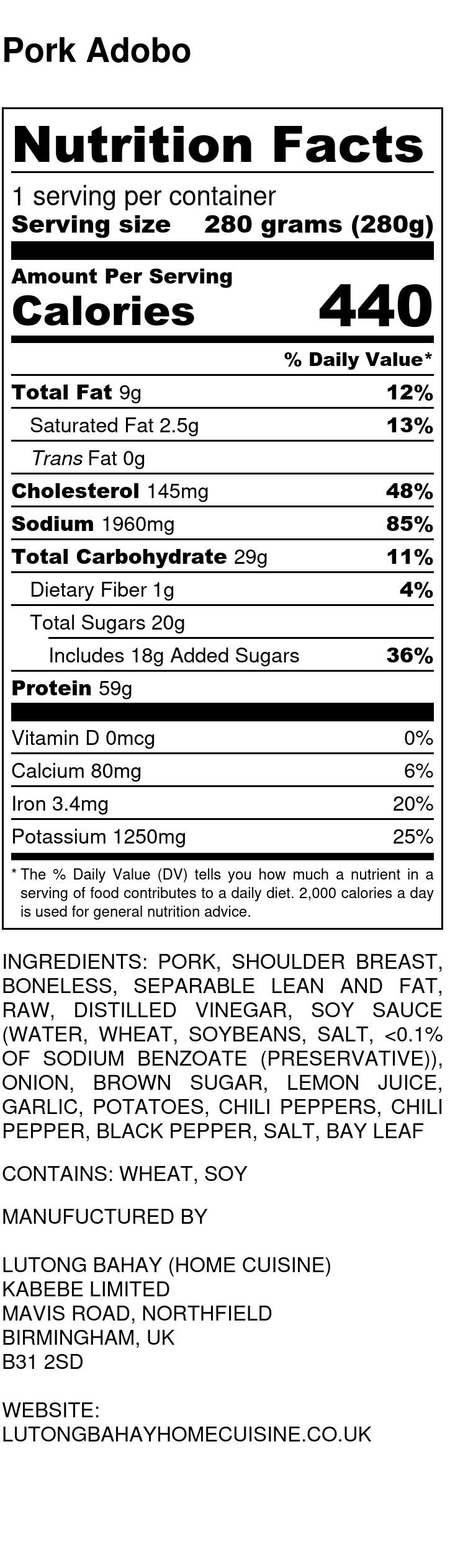 Ulam sa Bote Pork Adobo