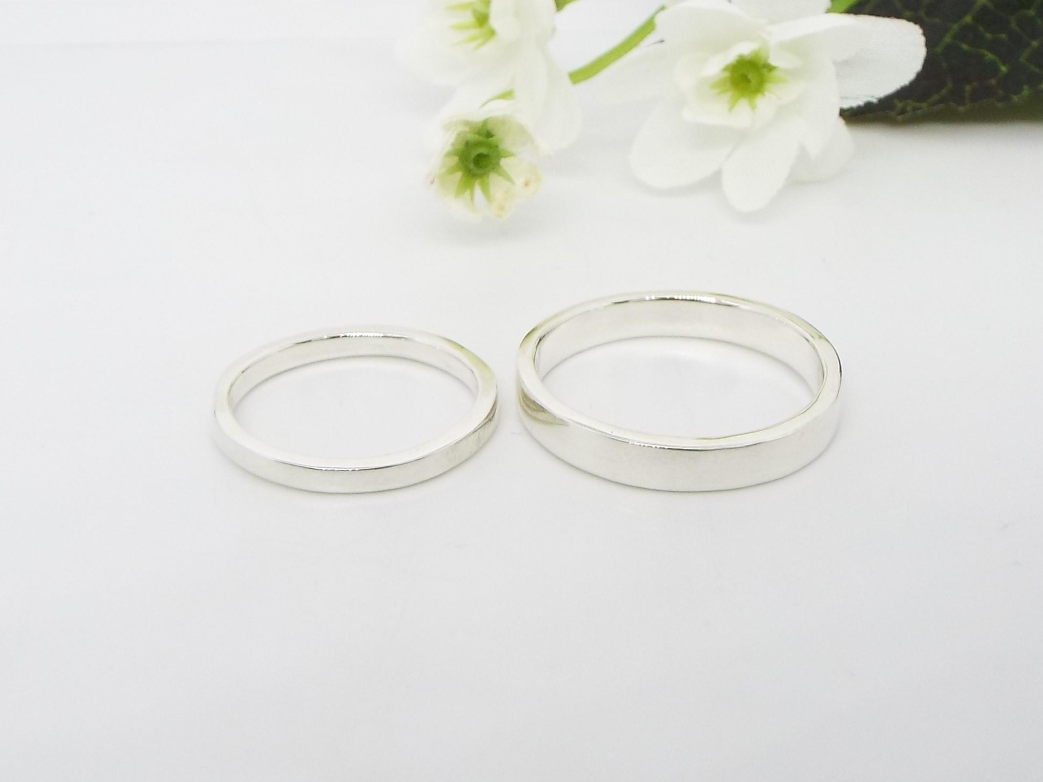 his and hers silver pomise rings
