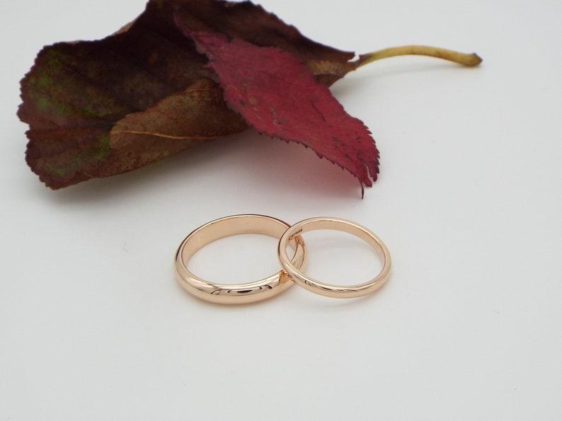 His and Hers wedding ring set in 9ct Rose Gold