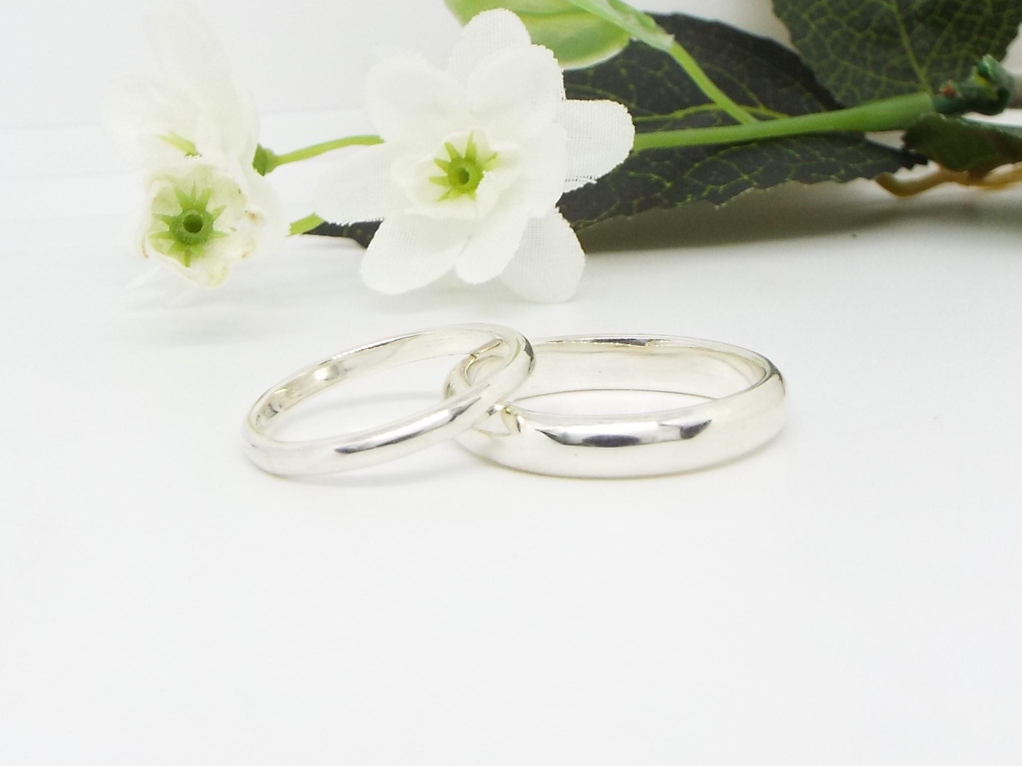 his and hers set of silver rings