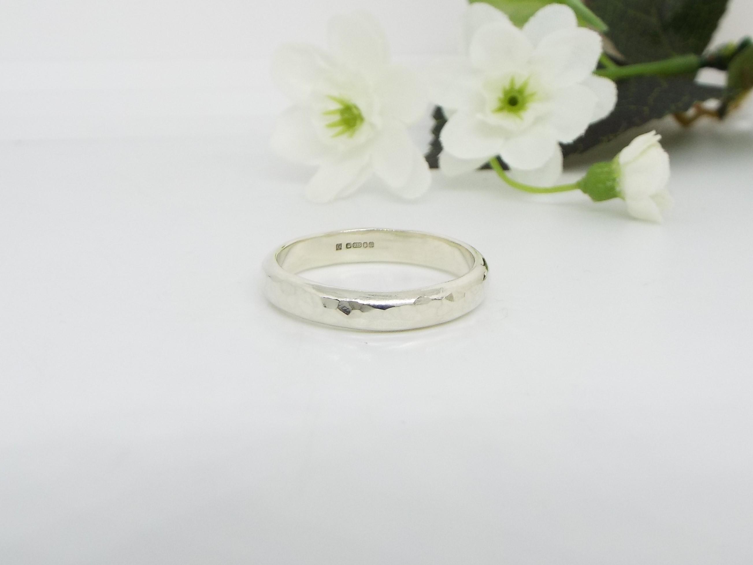 wide 9ct white gold wedding ring