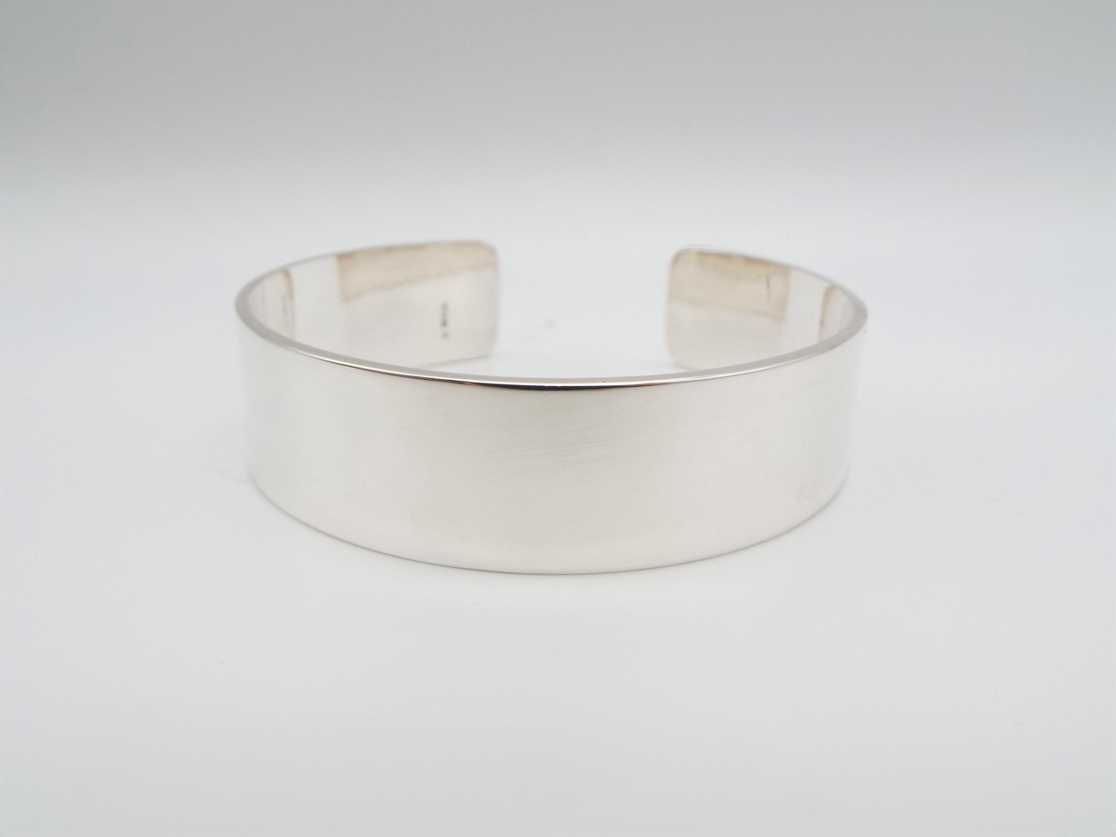 Wide silver cuff bracelet