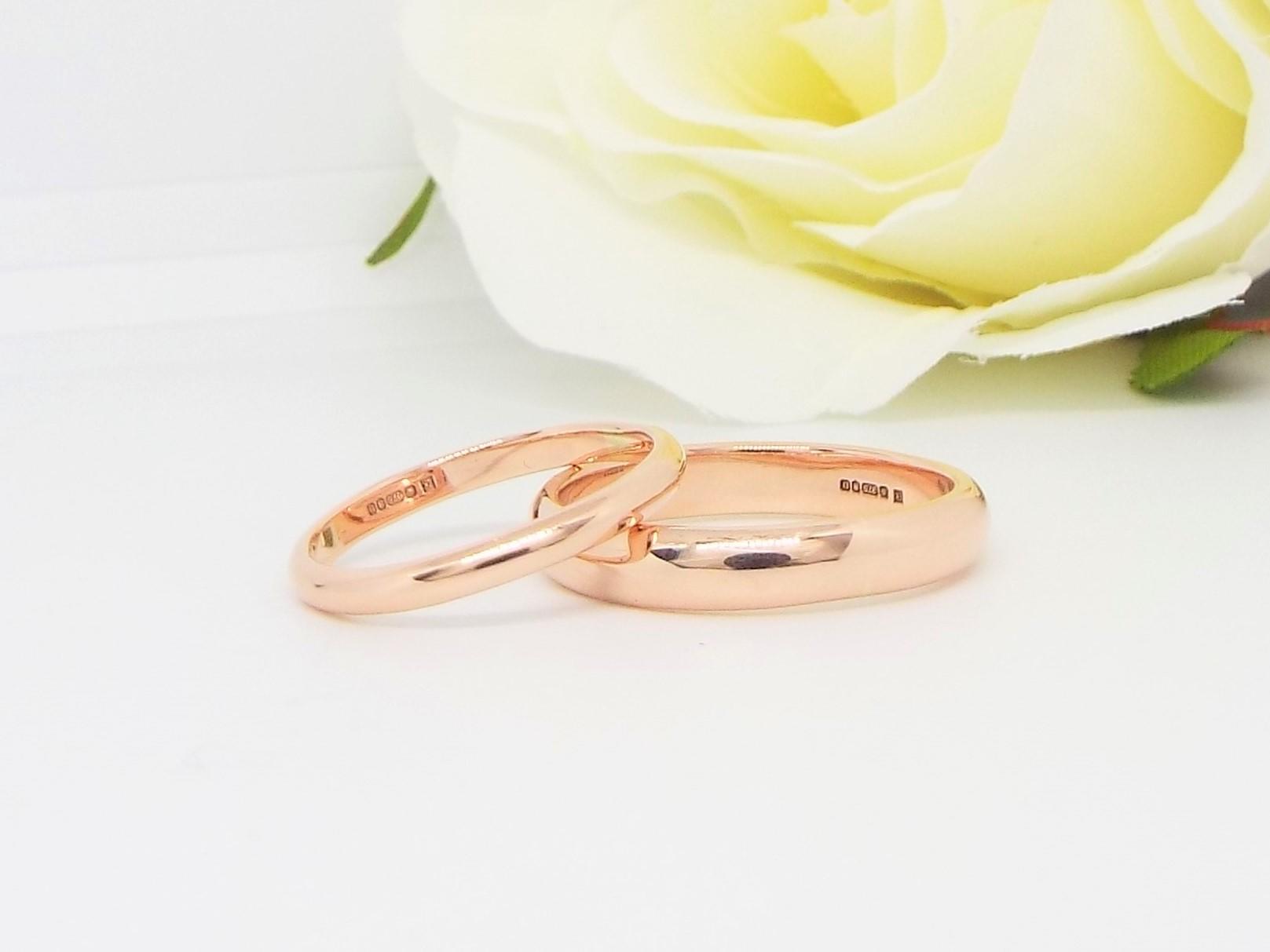 rose gold wedding ring set