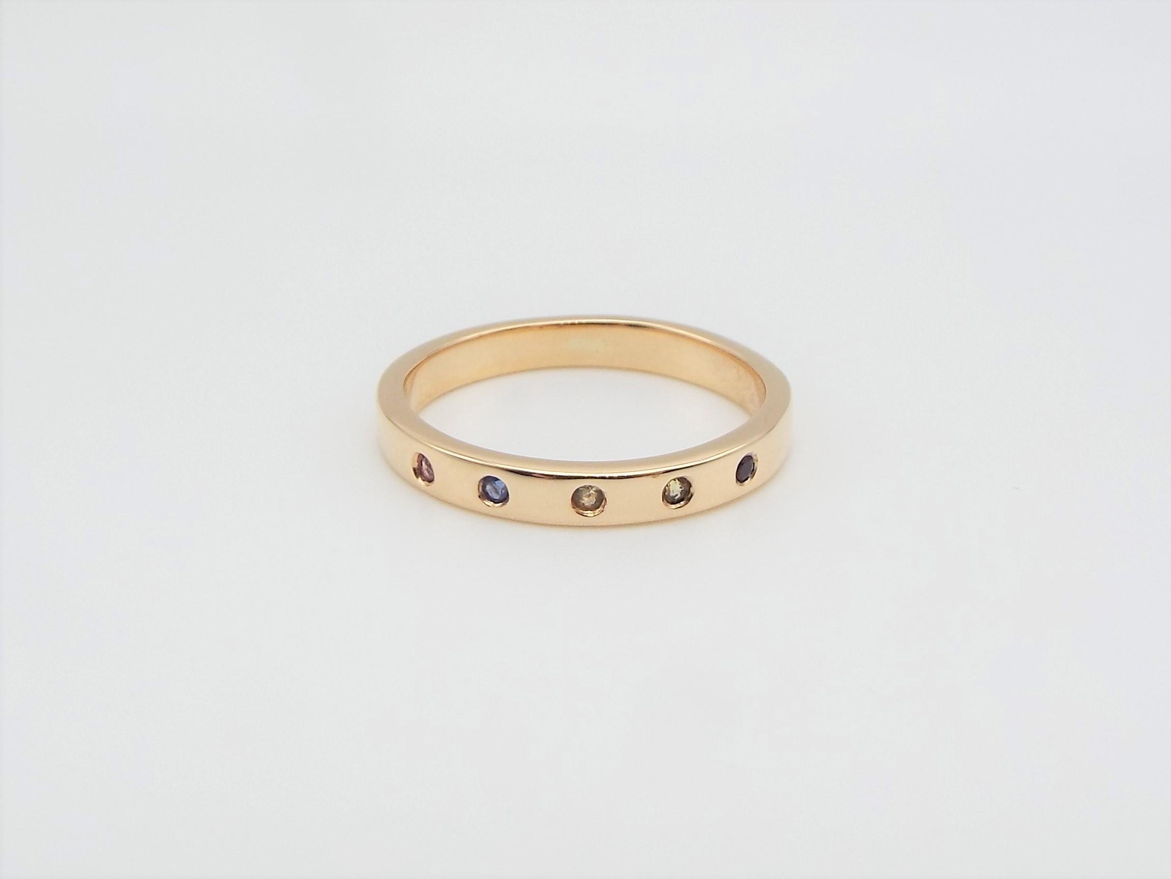 rainbow sapphire gold ring