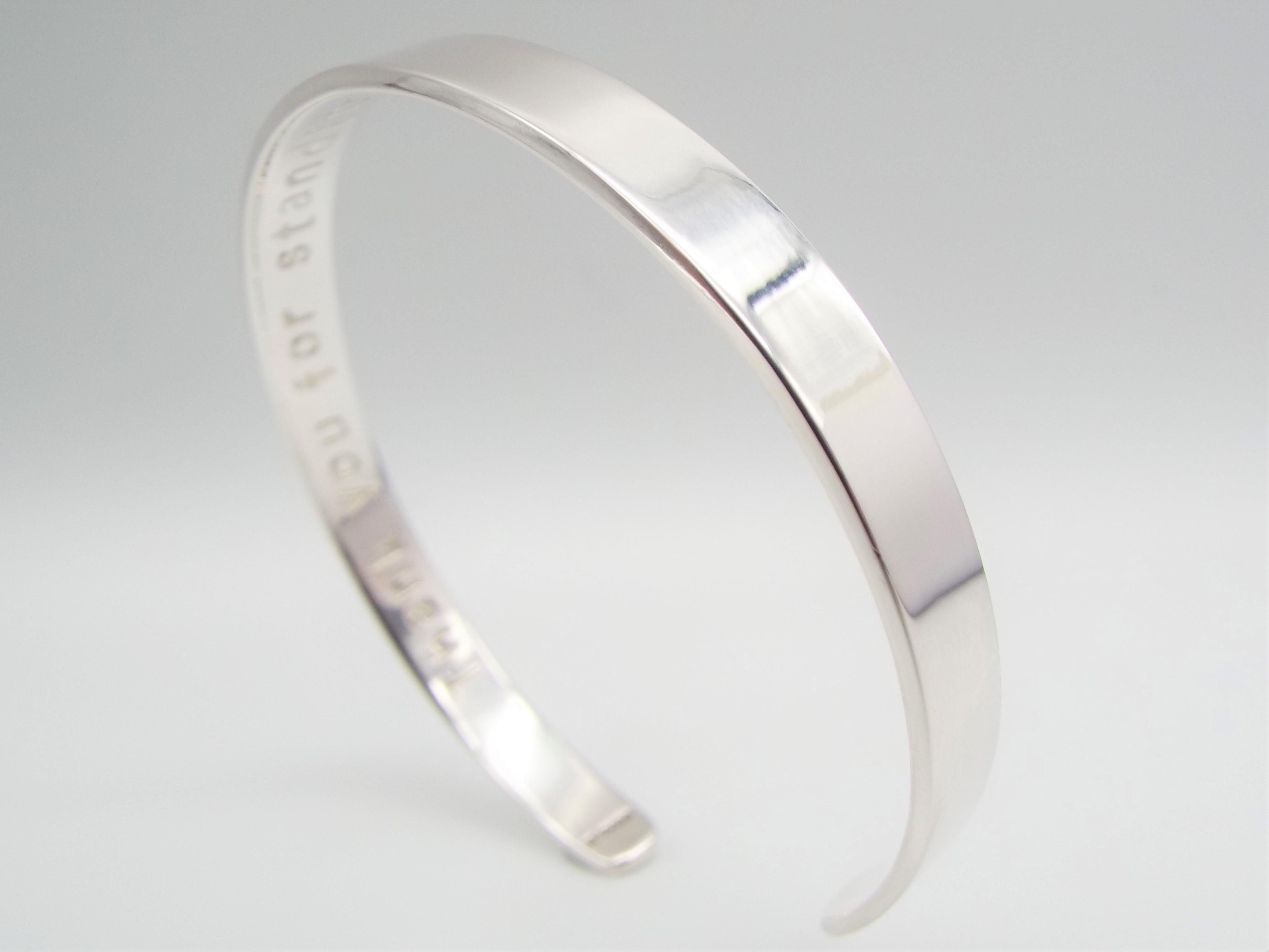 personalised Sterling silver cuff bracelet