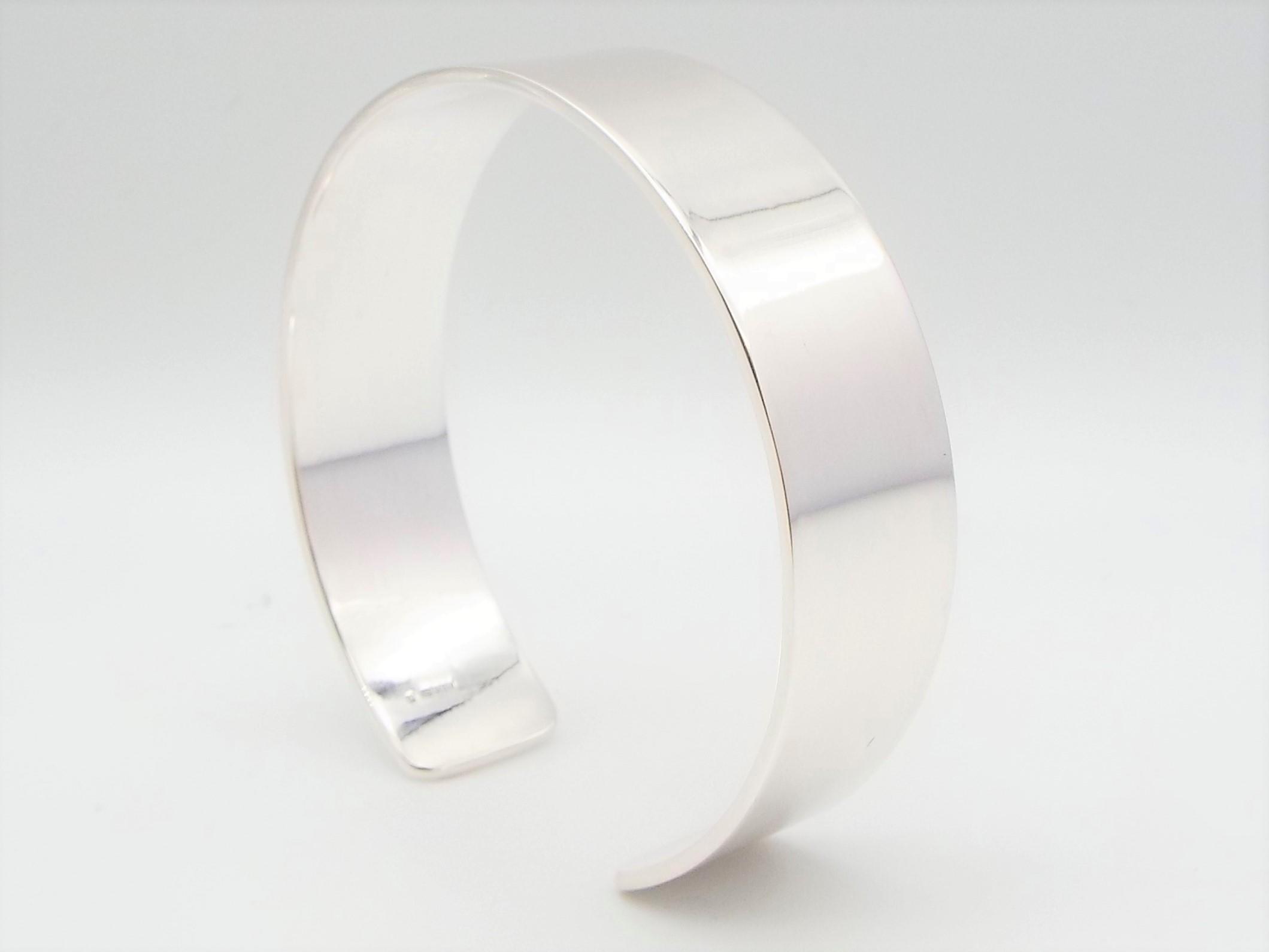 Wide sterling silver personalised cuff bracelet