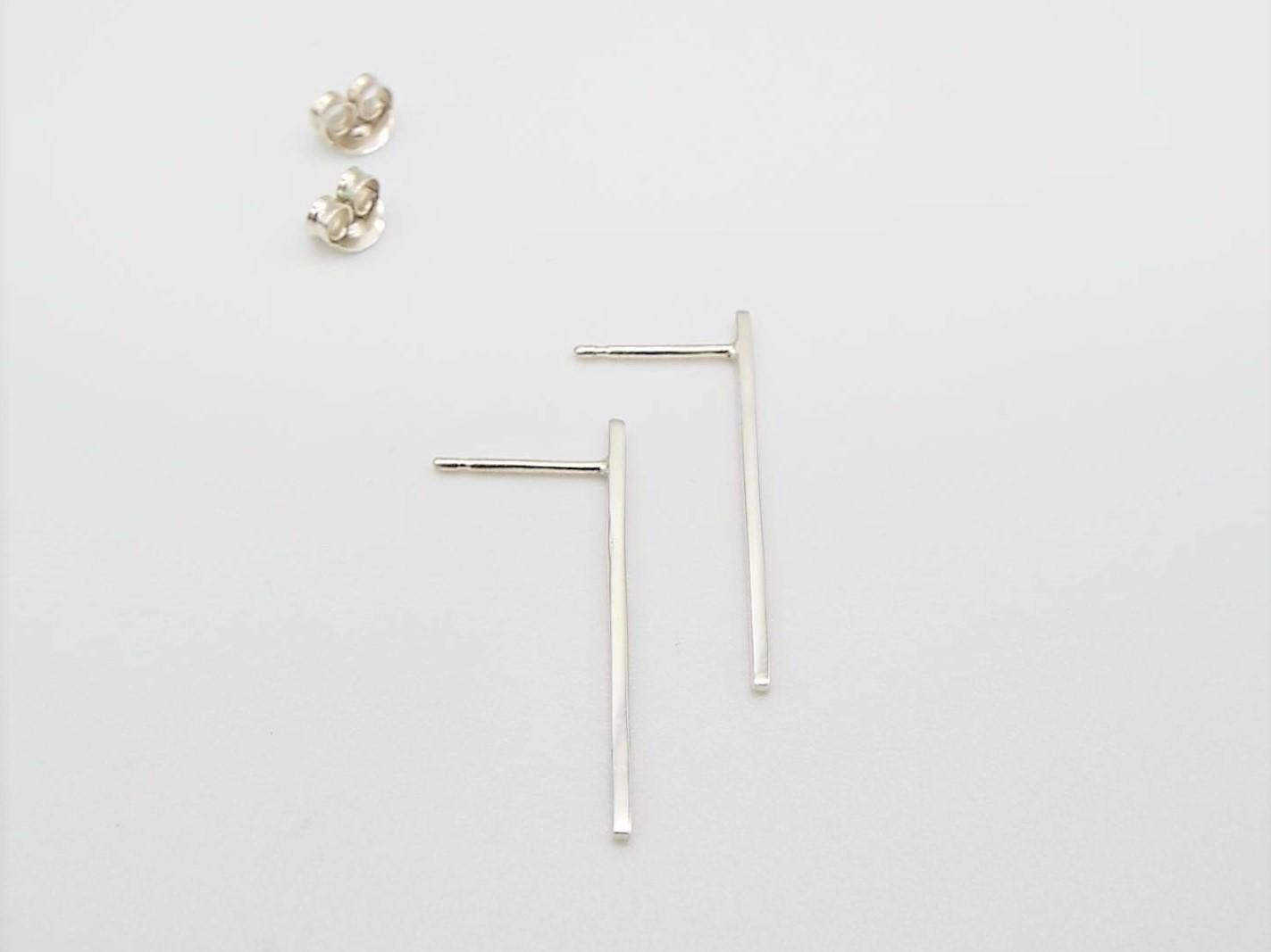 longline silver bar earrings