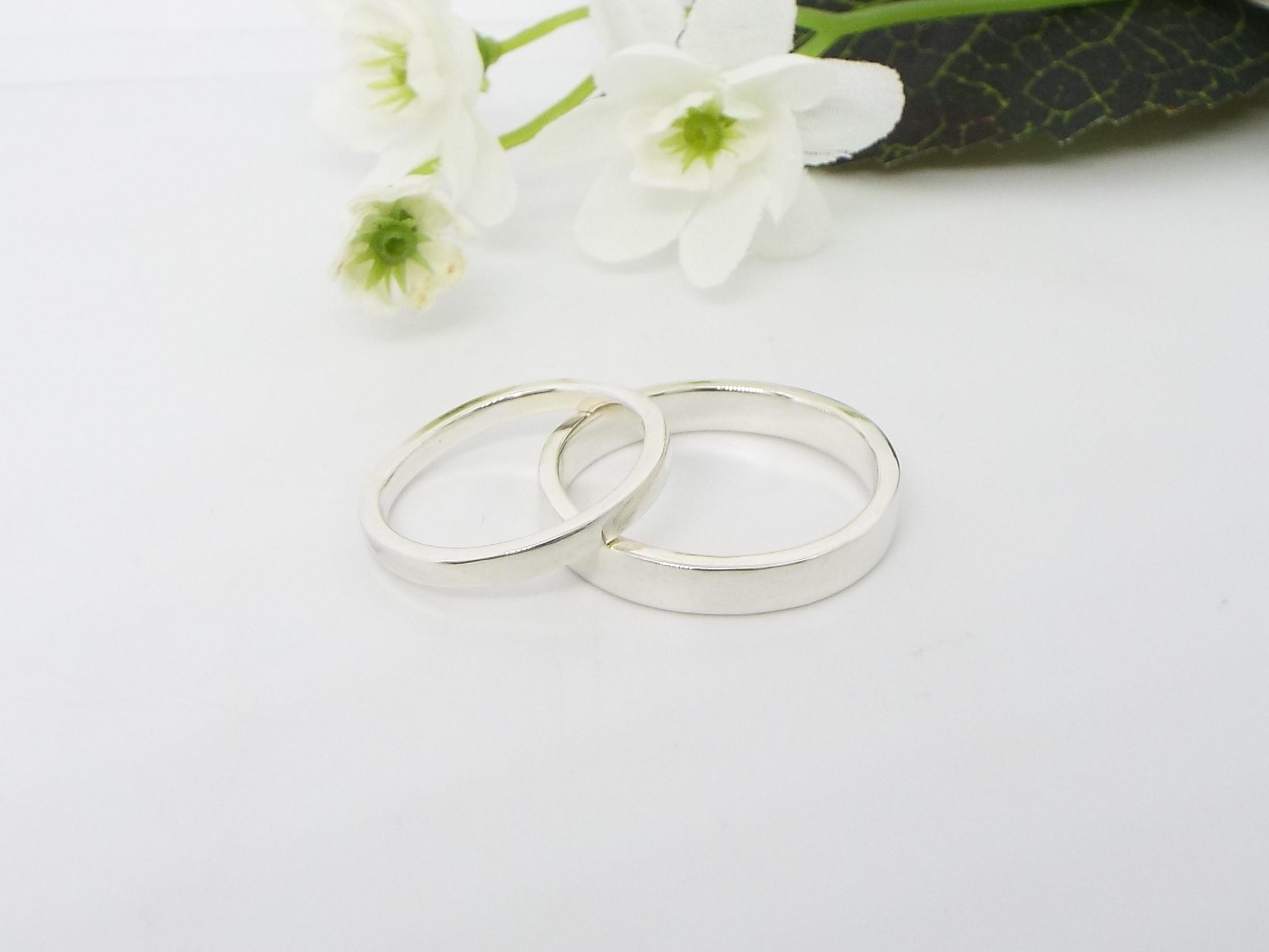pair of silver promise rings