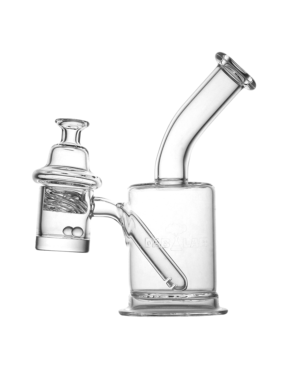 STRONG BONG Glass Dab Rig Bong 8 with Quartz Banger 18.8mm and Carb Cap, Size: 8 (20cm), Smoking Waterpipe