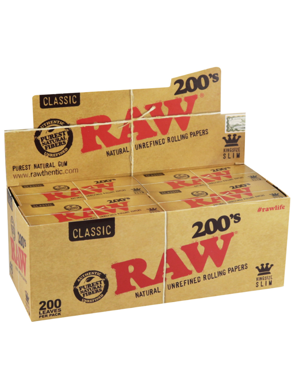 RAW 200's | 200 x Classic Creaseless Kingsize Slim Rolling Papers ...