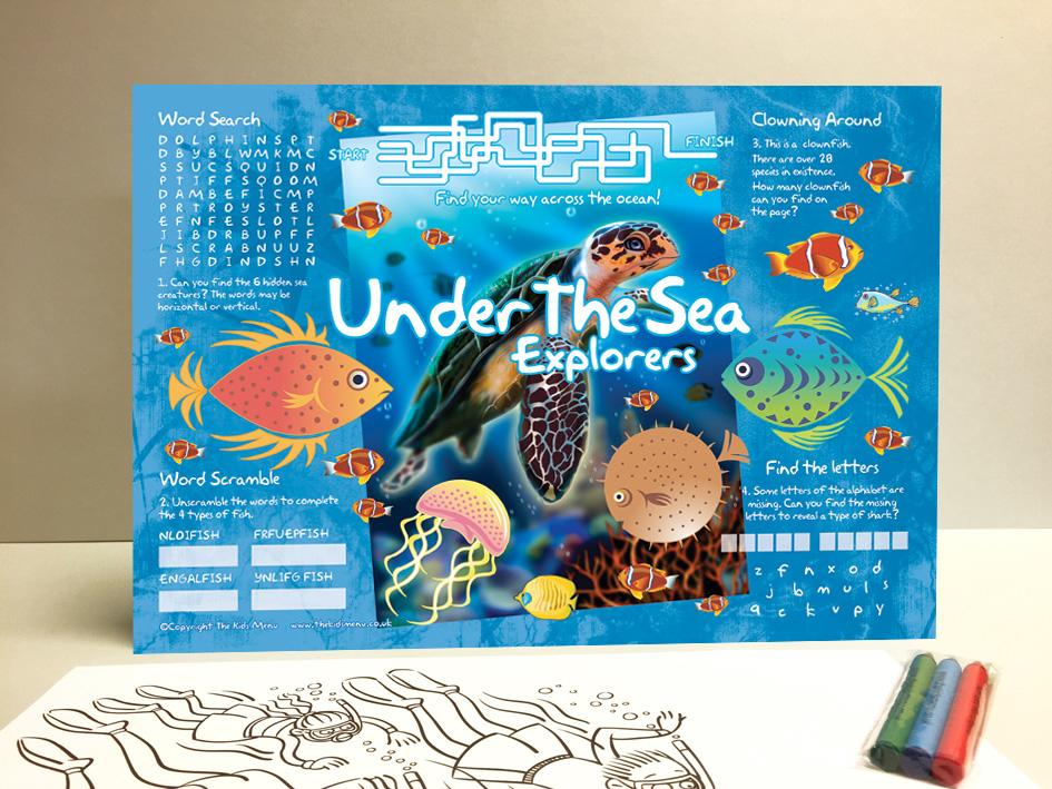 under the seas kids placemats