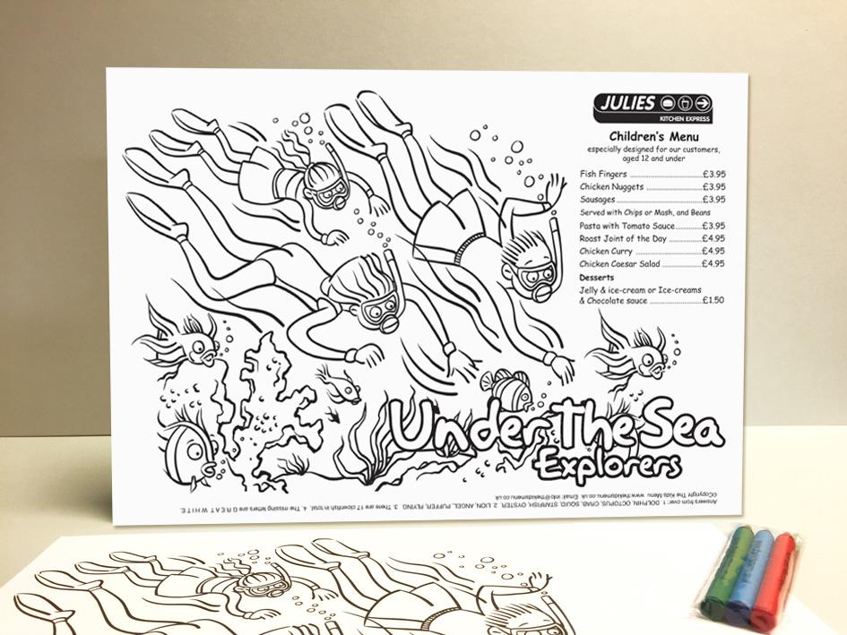 under the seas kids menus