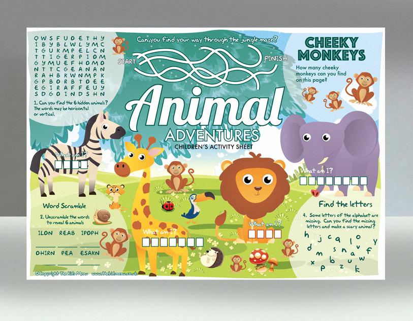 animal kids menu