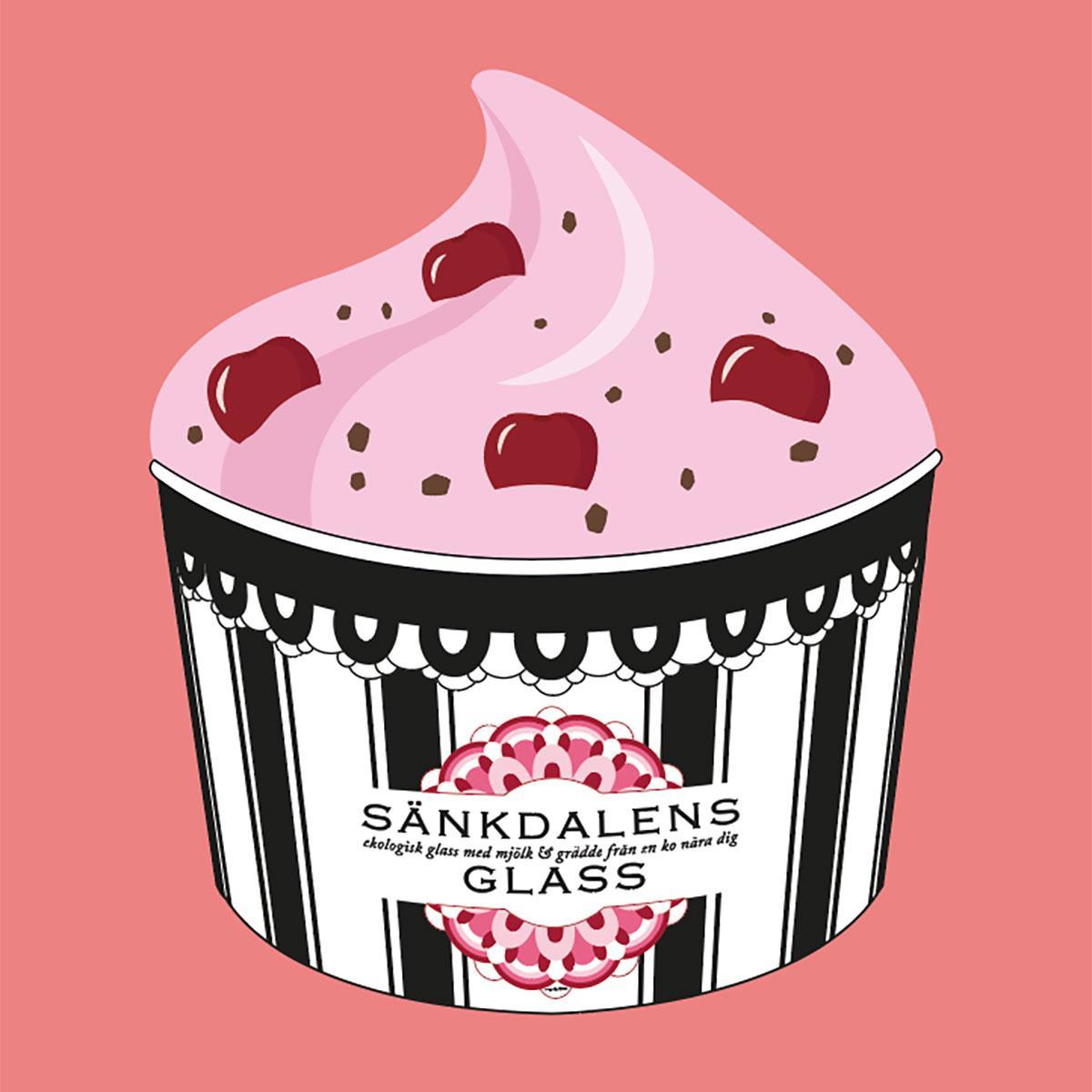 Cherry ice cream Sänkdalens glass